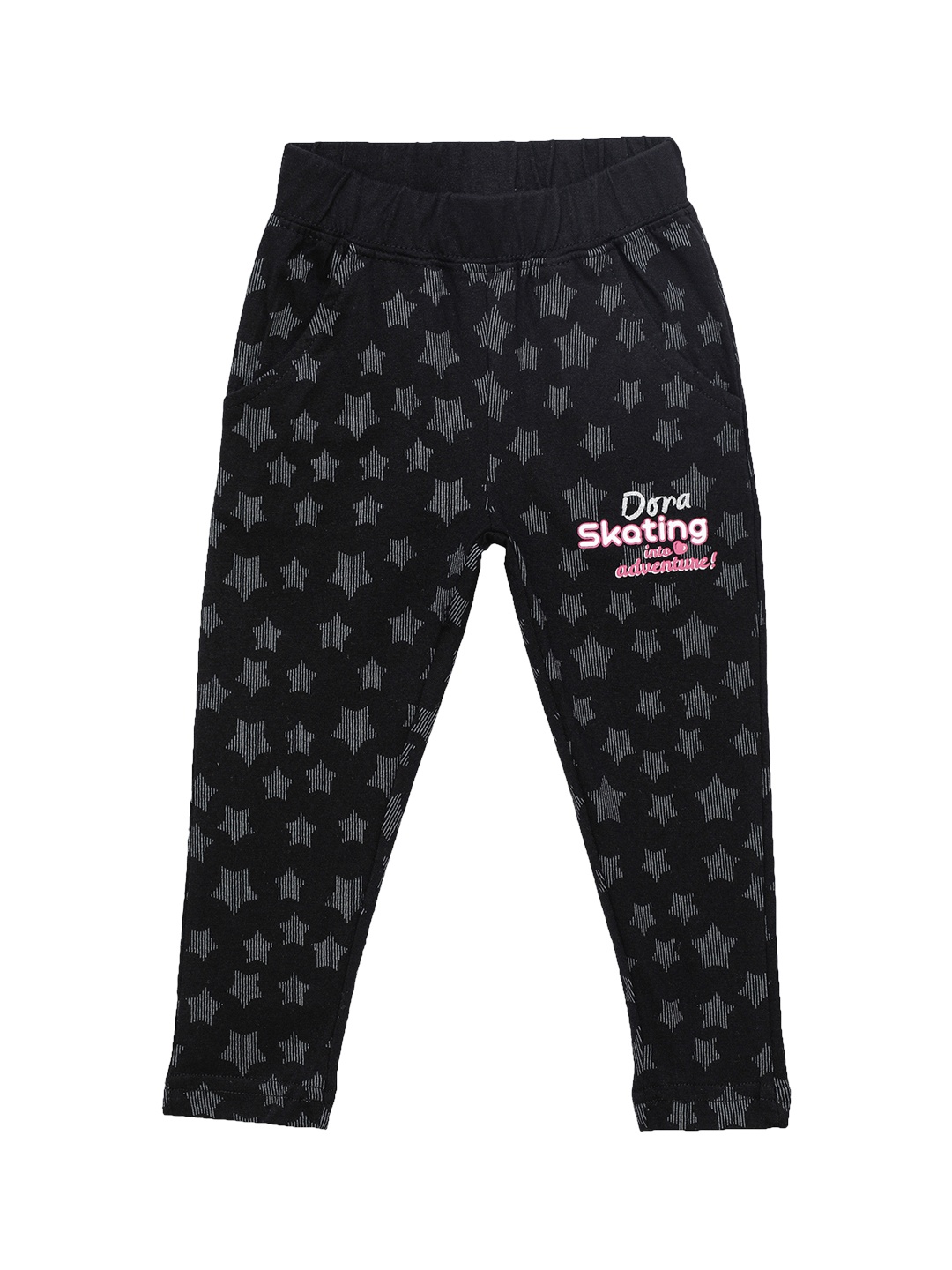 

toothless Girls Black & Grey Printed Lounge Pants