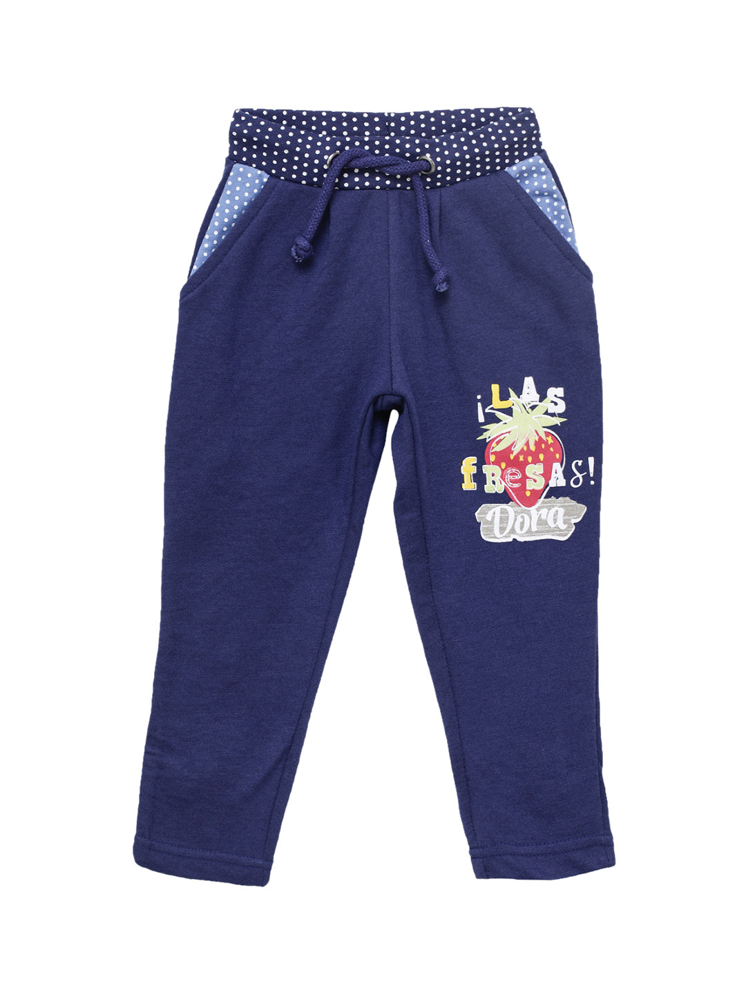 

toothless Girls Blue Solid Pure Cotton Track Pants