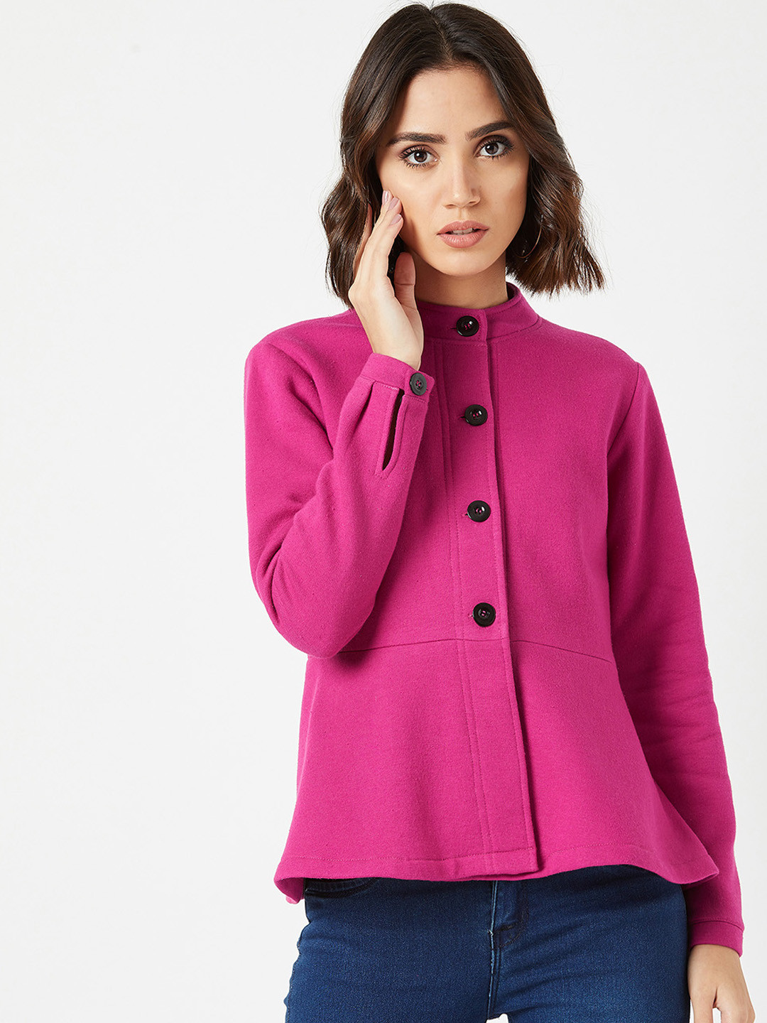

Miss Chase Women Pink Solid Tailored Jacket