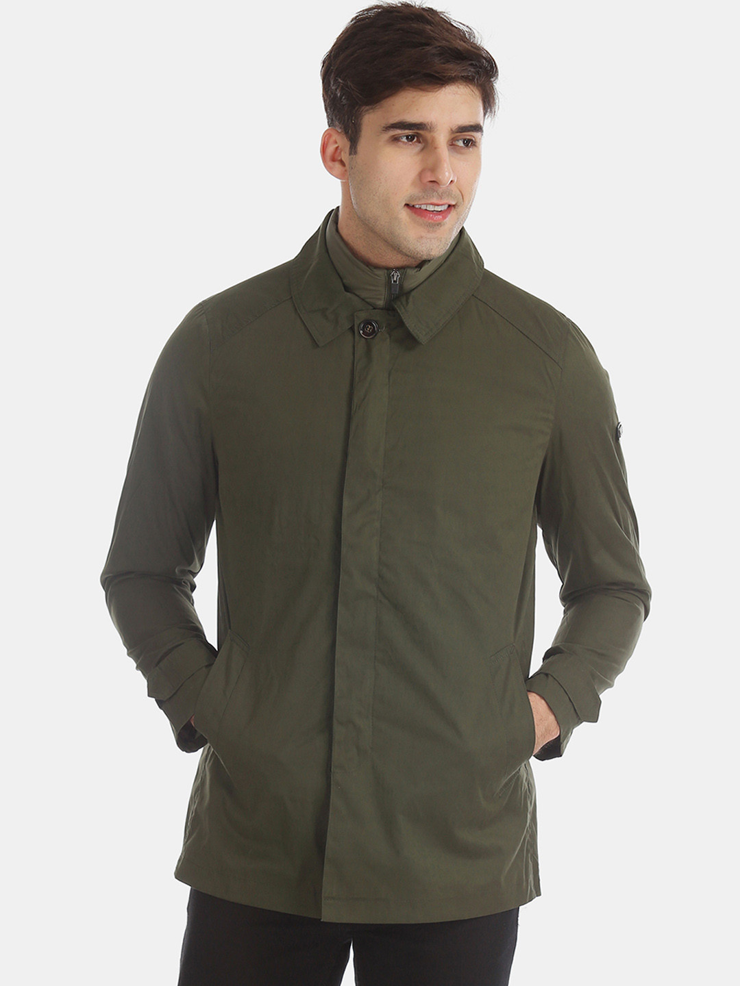 

Arrow Sport Men Olive Green Solid Tailored Jacket Jacket