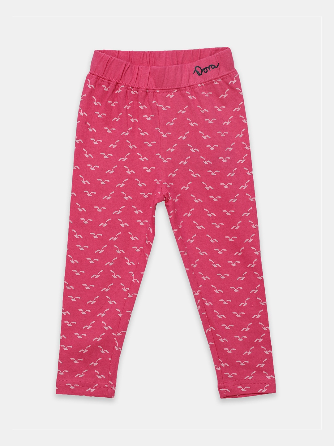 

toothless Girls Pink & White Printed Lounge Pants, Red