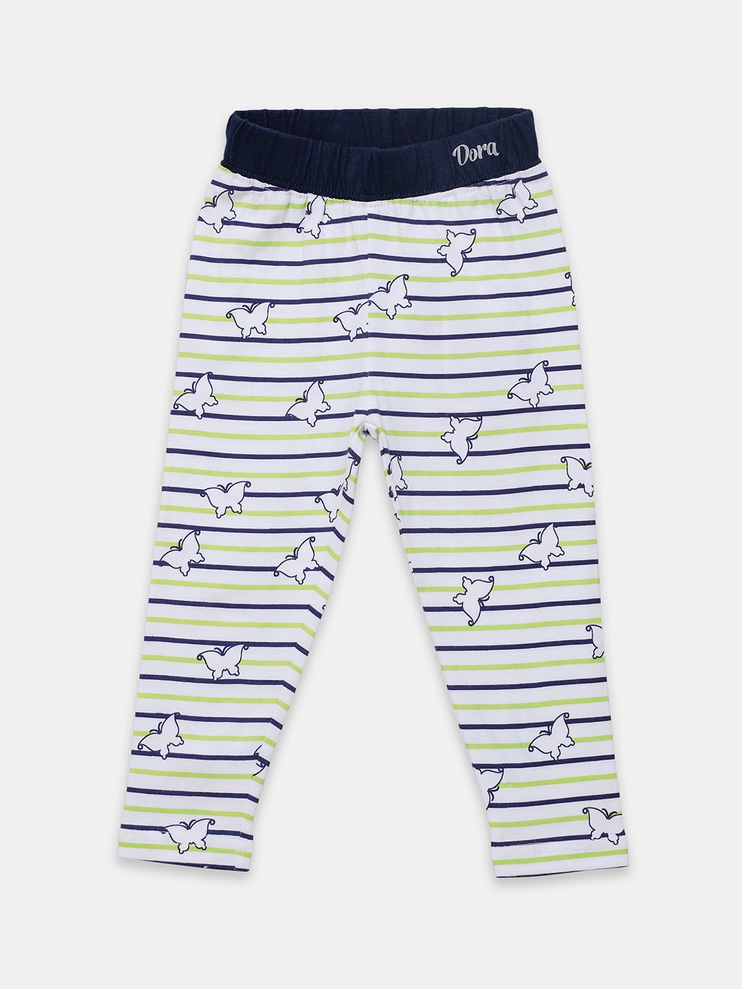 

toothless Girls White & Blue Striped Lounge Pants