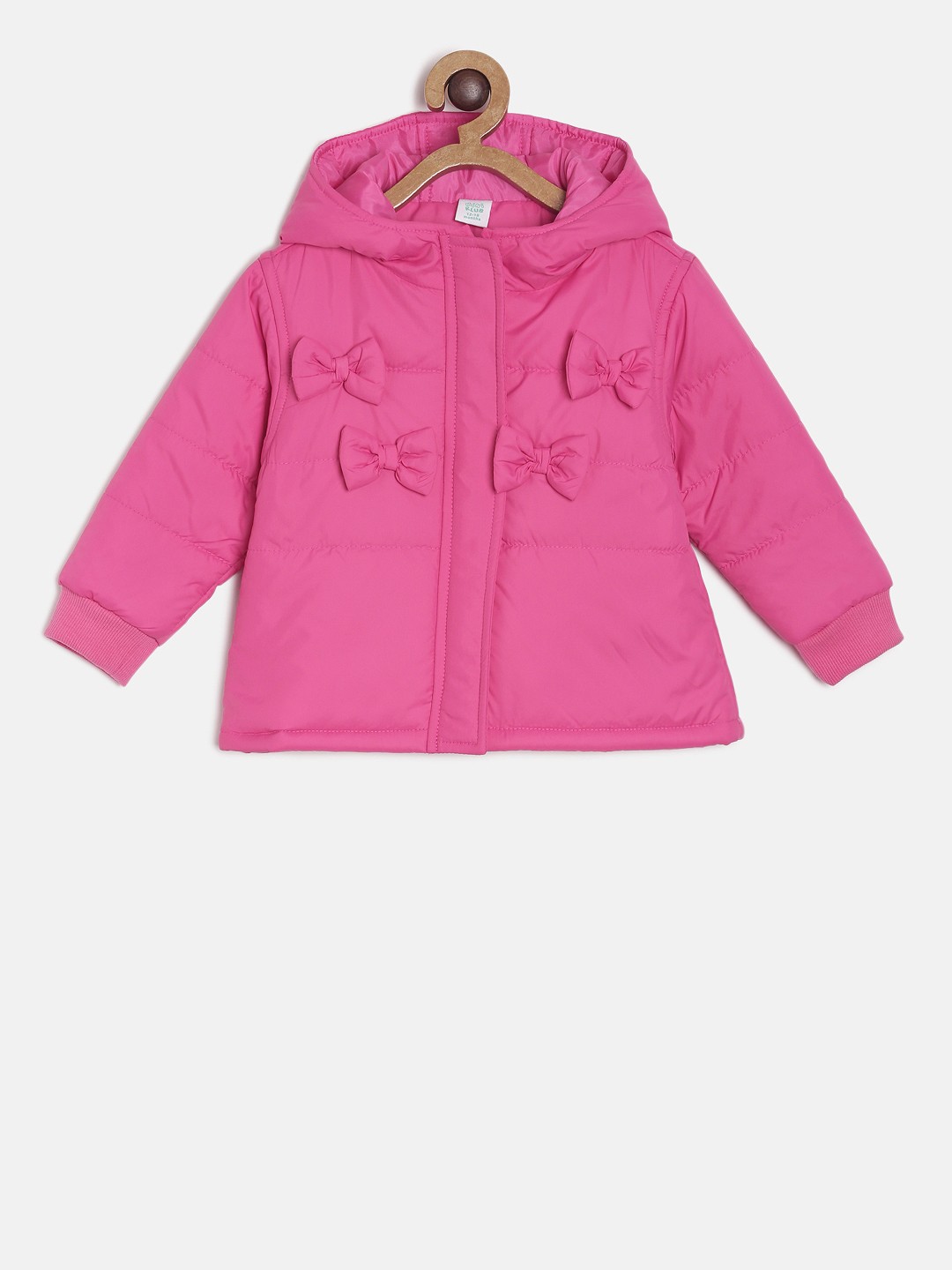 

MINI KLUB Girls Pink Solid Puffer Jacket