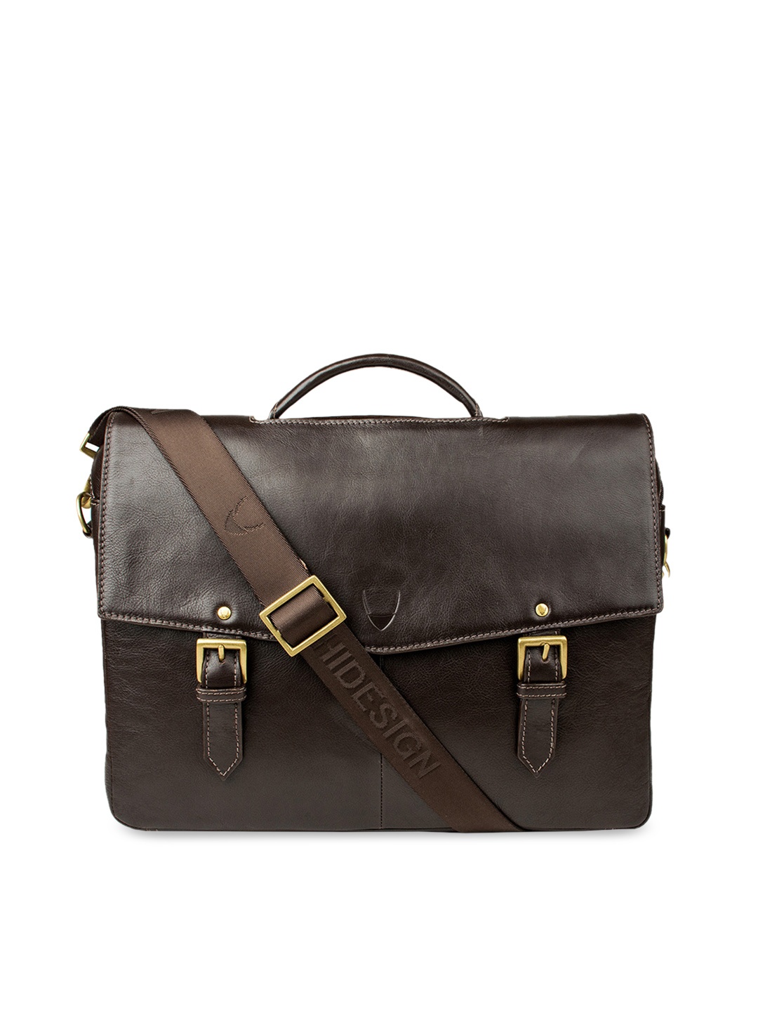 

Hidesign Men Brown Solid Leather Laptop Bag
