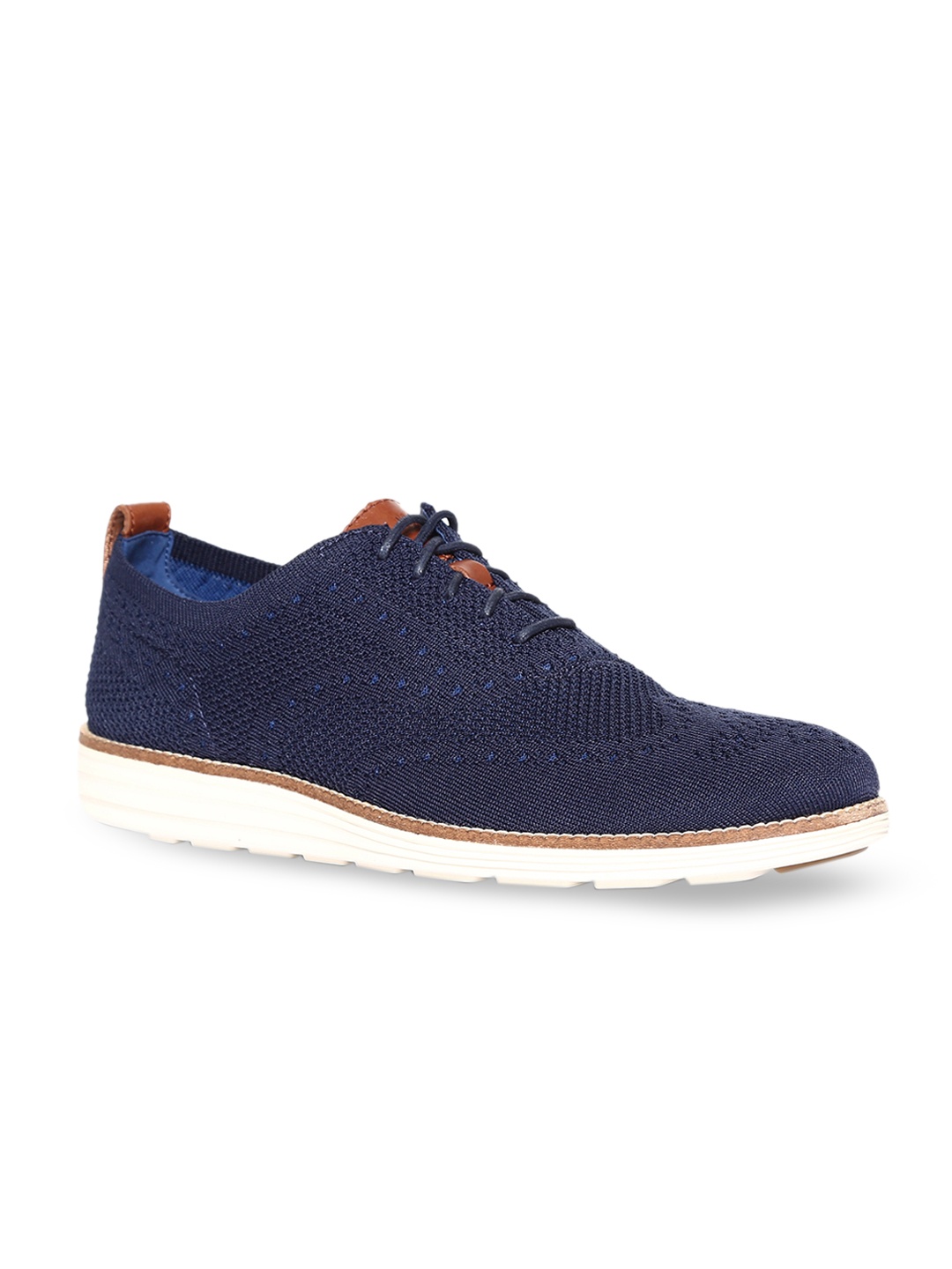 

Cole Haan Men Navy Blue OriginalGrand Stitchlite Wingtip Oxford Sneakers