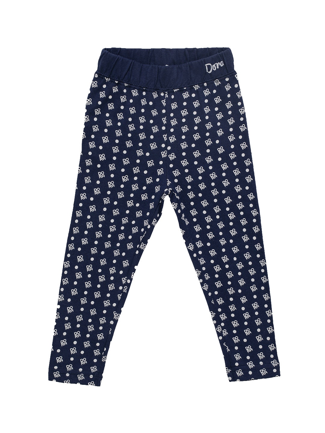 toothless Girls Navy Blue & White Printed Leggings
