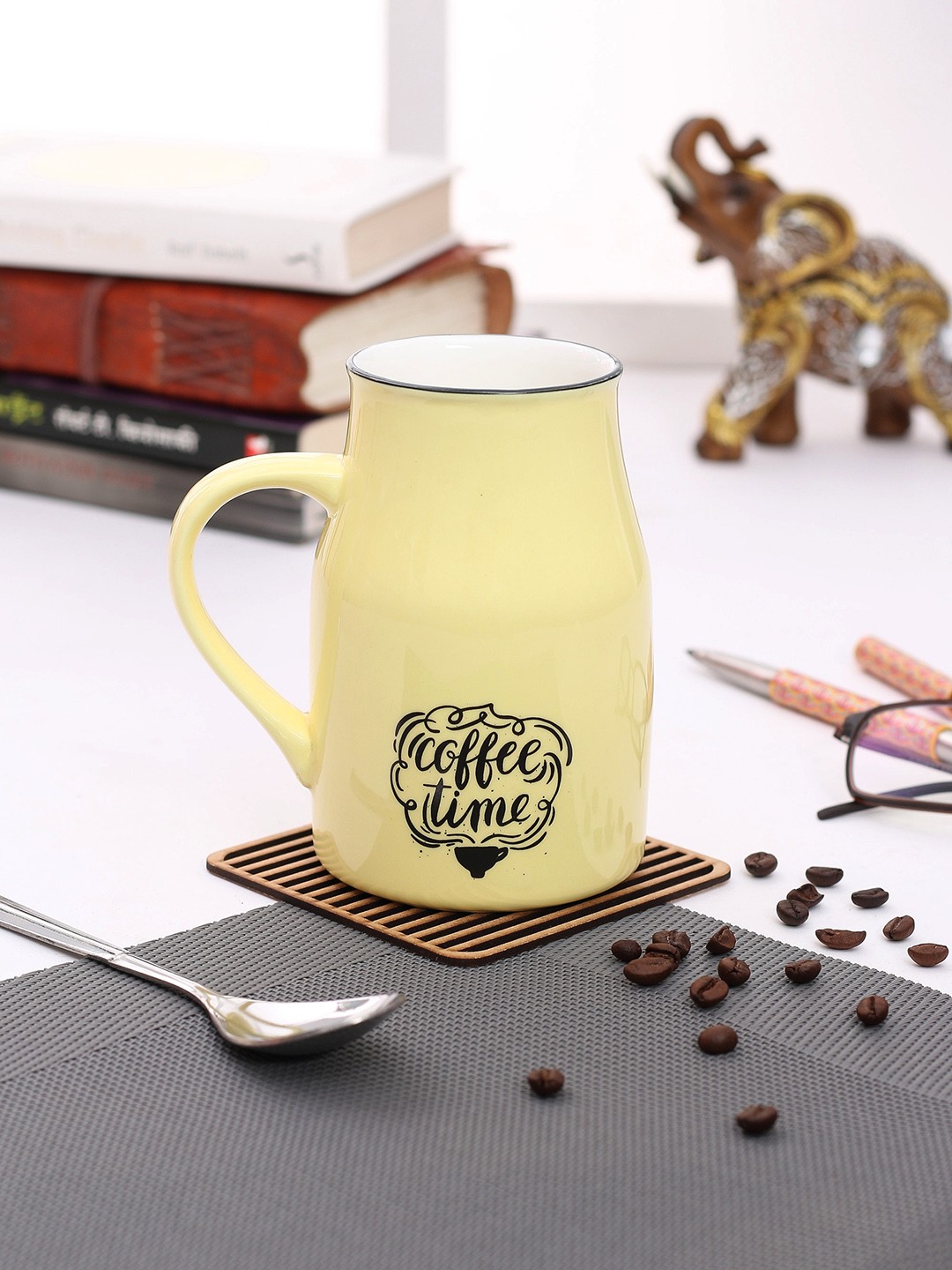 

JCPL Beige Set of 2 Printed Porcelain Milk Jugs