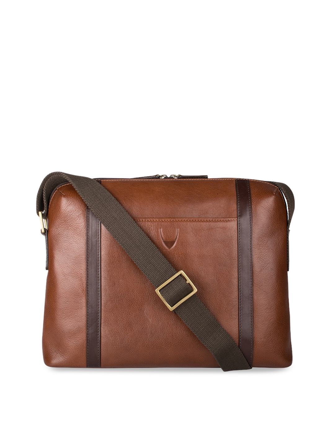 

Hidesign Men Raro Soho Leather Laptop Bag with Adjustable Sling Strap, Tan