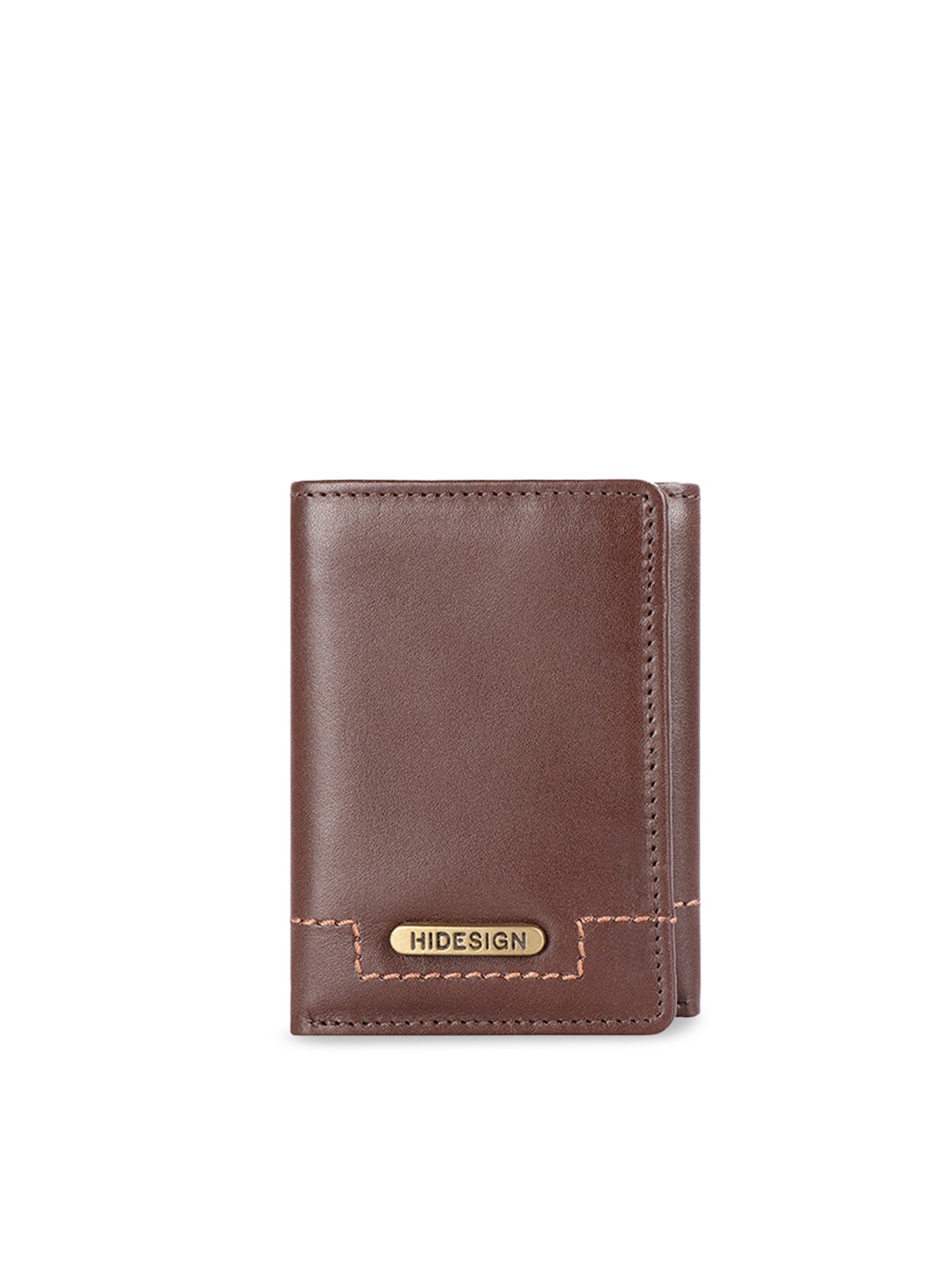 

Hidesign Men Brown Solid Leather Three Fold Wallet