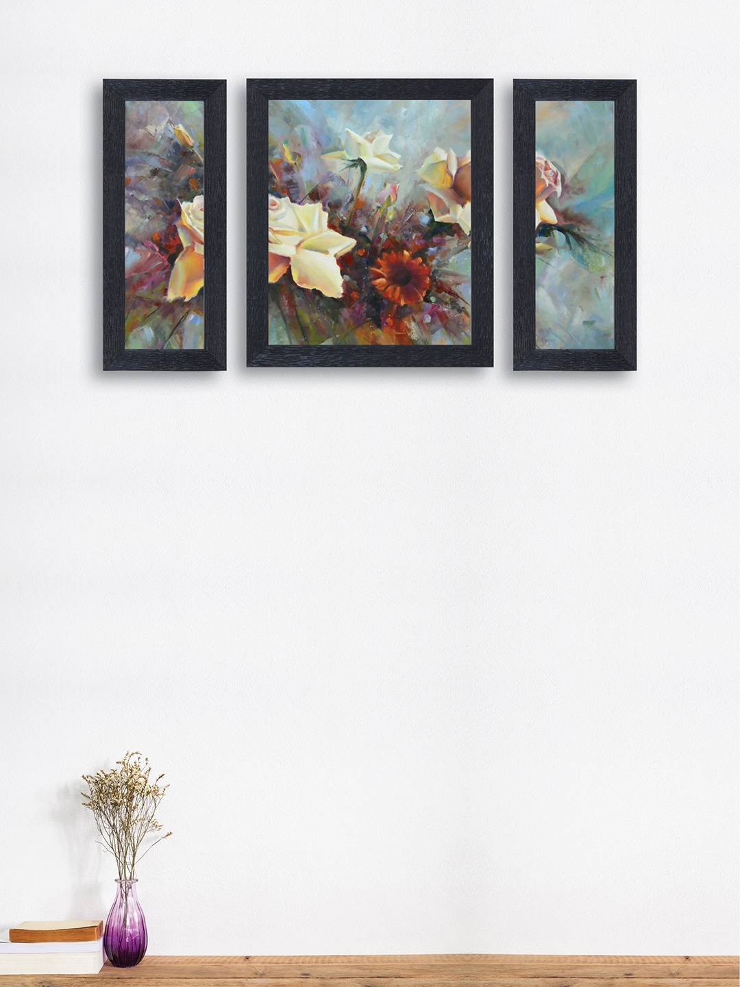 

nest ART Set of 3 Blue & Brown Synthetic Wood Wall Art