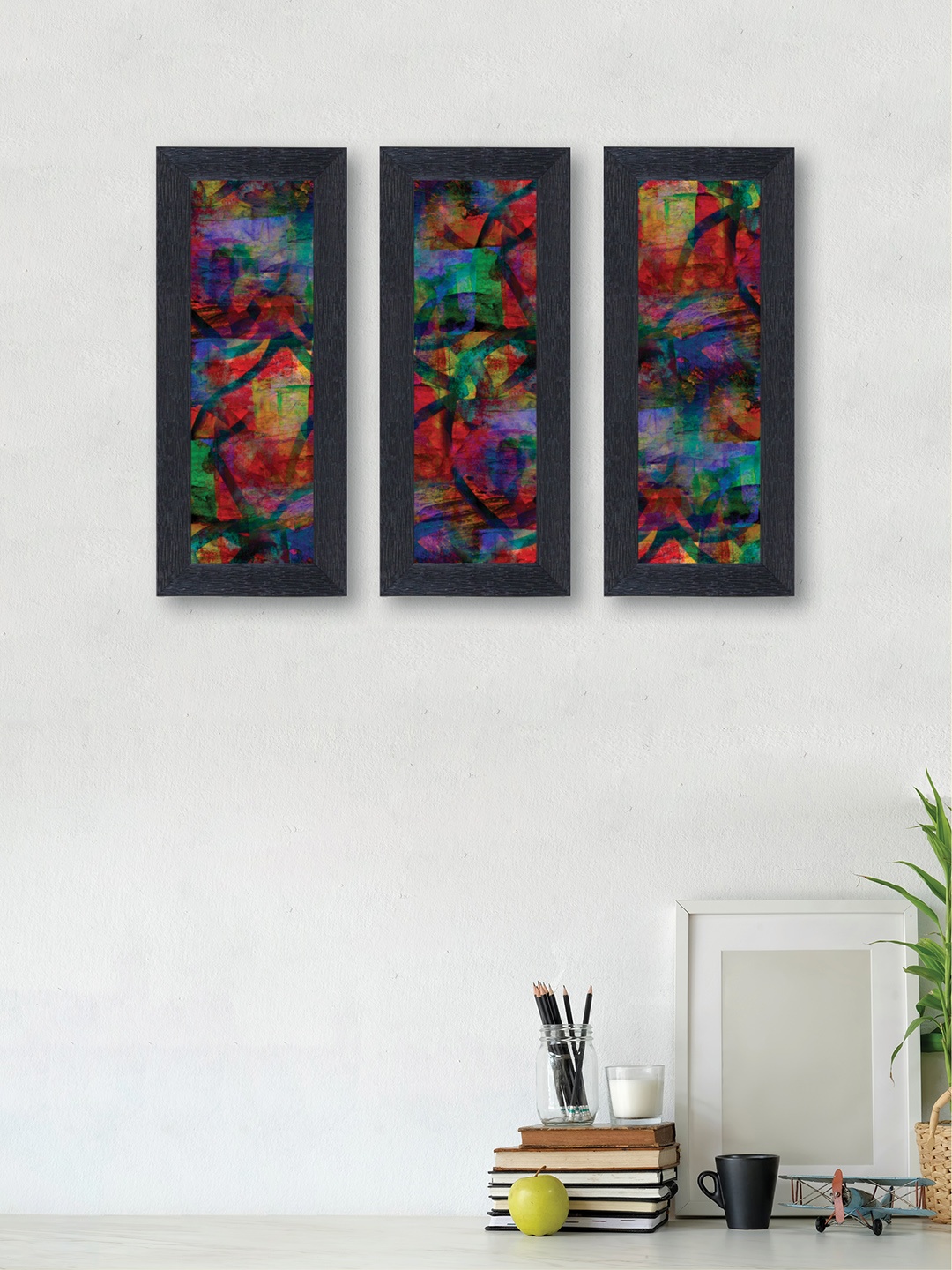

nest ART Set of 3 Multi-Coloured Abstract Wall Art