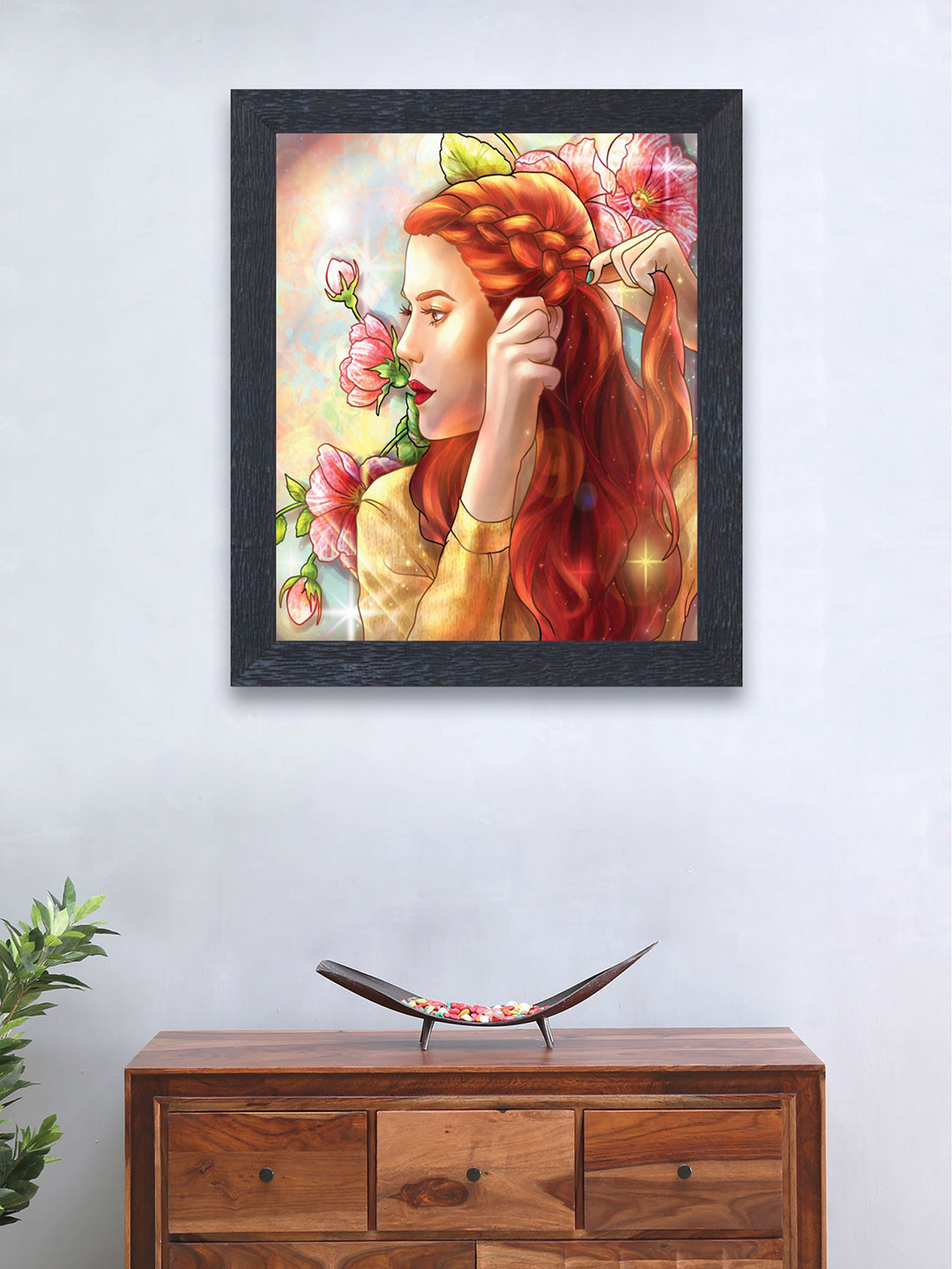 

nest ART Yellow & Brown Smart Lady Watercolor Wall Painting