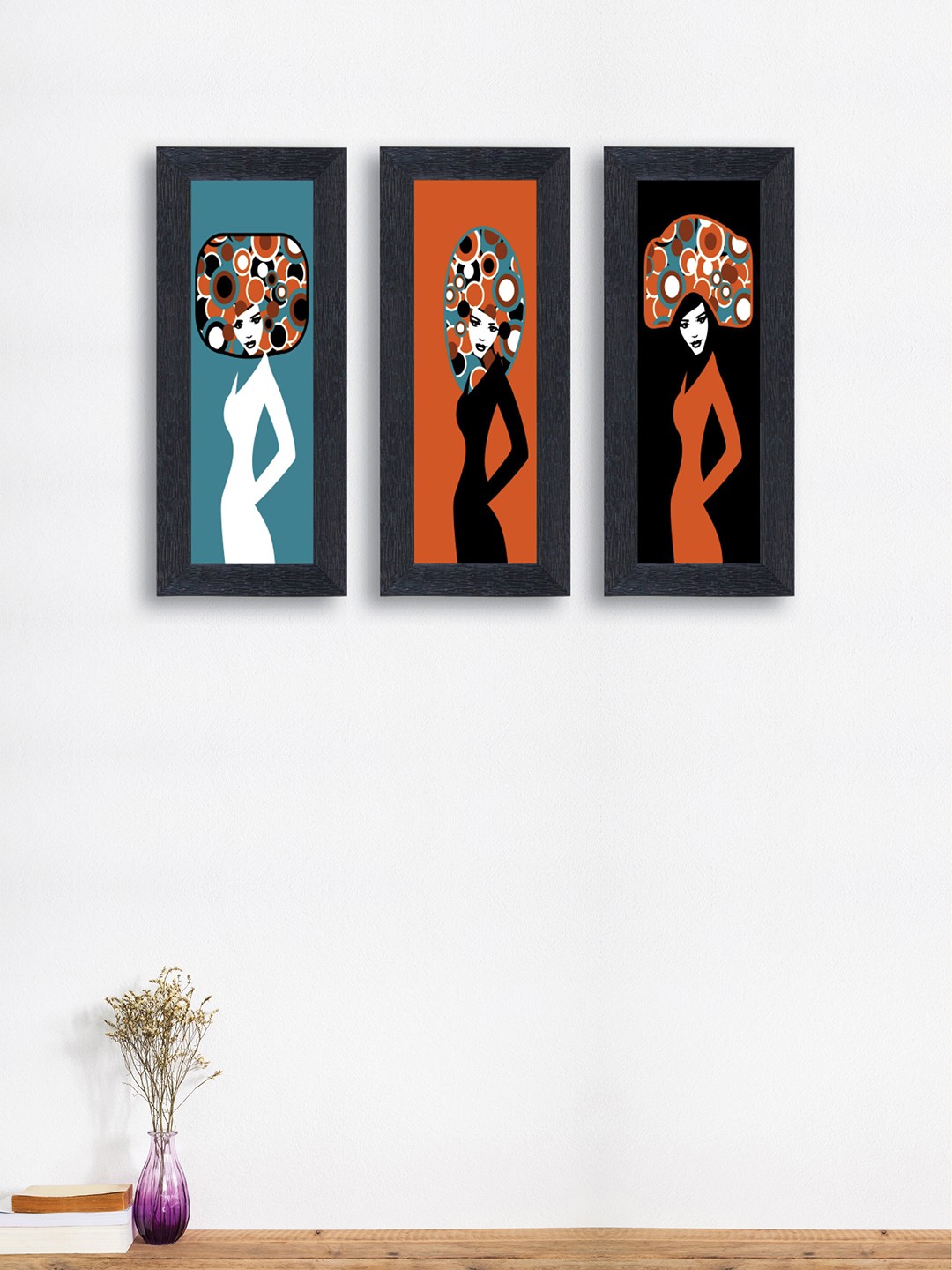 

nest ART Set of 3 Multicoloured Abstract Synthetic Wood Wall Art, Multi