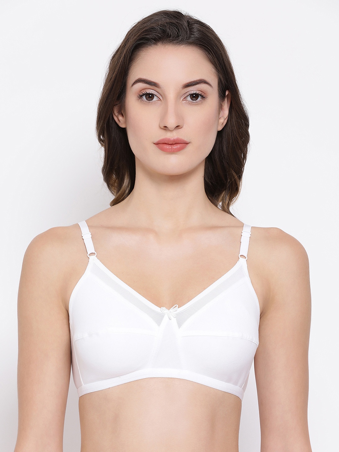 

Clovia Non-Padded Non-Wired Cotton Full Coverage Bra BR1389P1832B, White