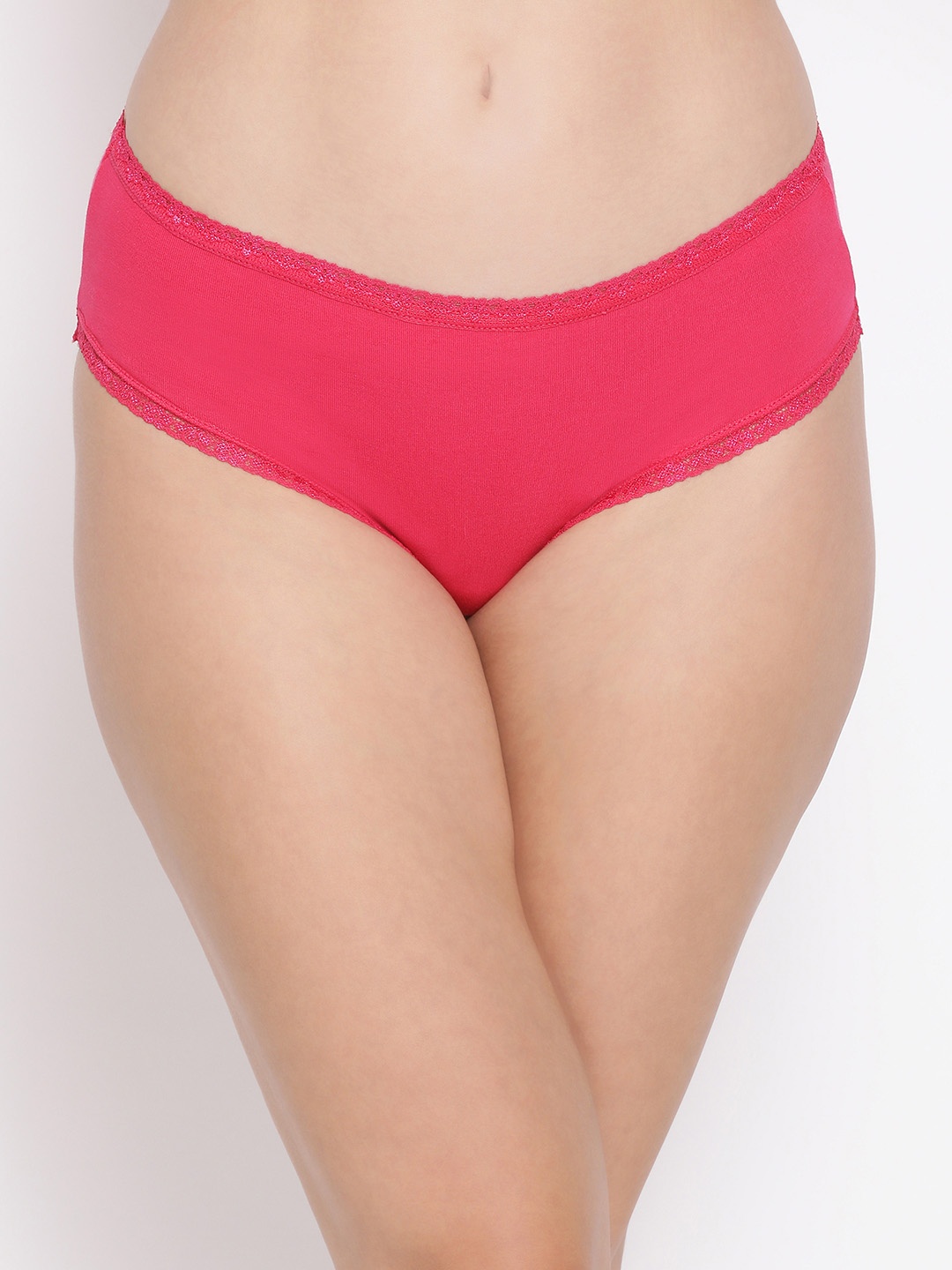 

Clovia Women Pink Solid Seamless Mid-Rise Hipster Brief PN3356P14S