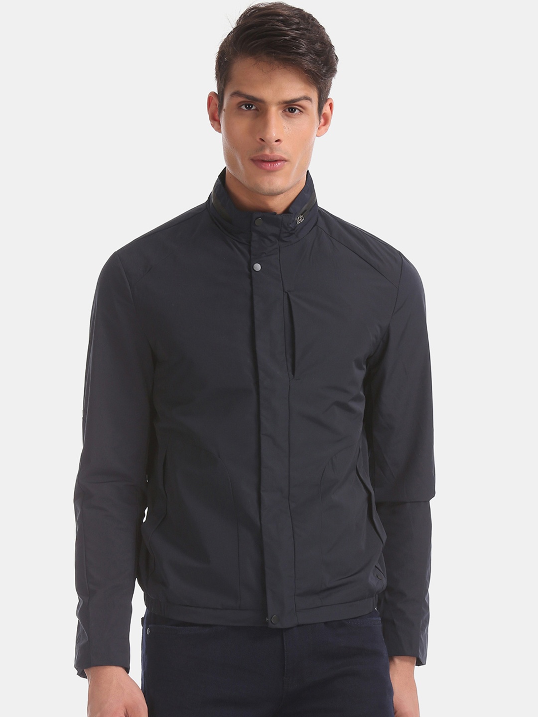 

Arrow New York Men Navy Blue Solid Puffer Jacket