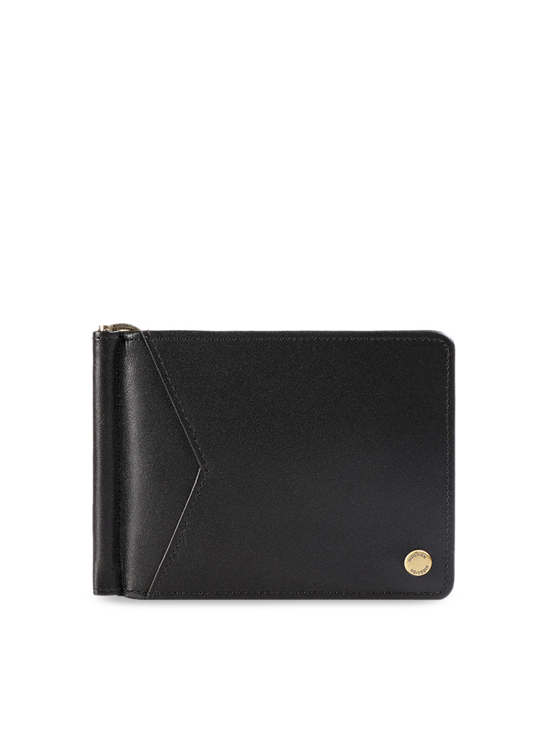 

Hidesign Men Black Solid Leather Two Fold Wallet
