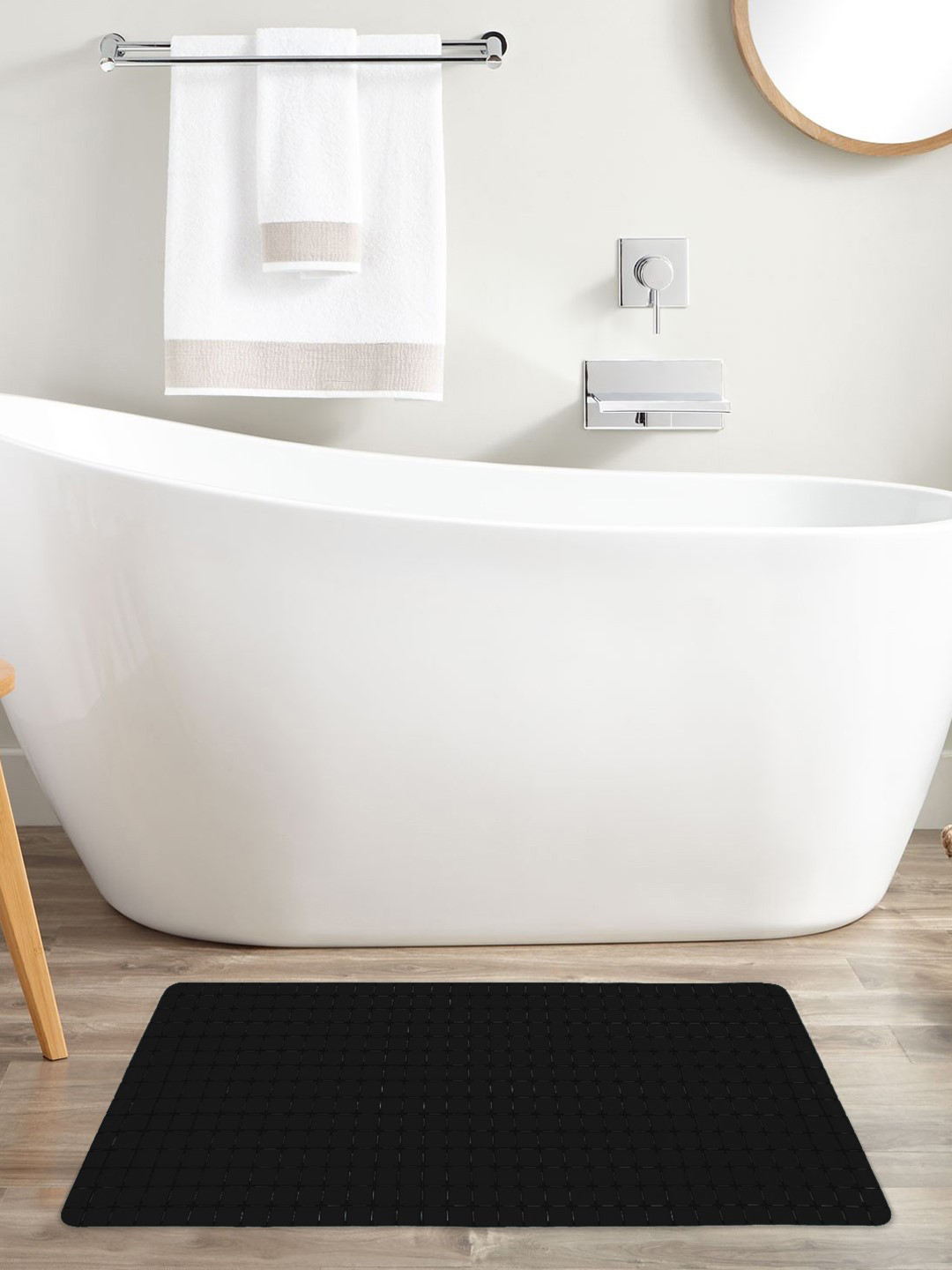 

Story@Home Black Solid PVC Anti-Slip Shower Mat