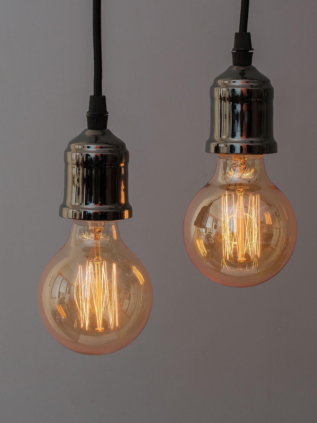 

Homesake Set of 2 Handcrafted Edison Filament Hanging Lights, Bronze