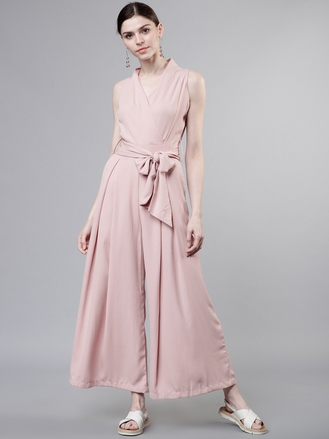 

Tokyo Talkies Women Pink Solid Basic Jumpsuit