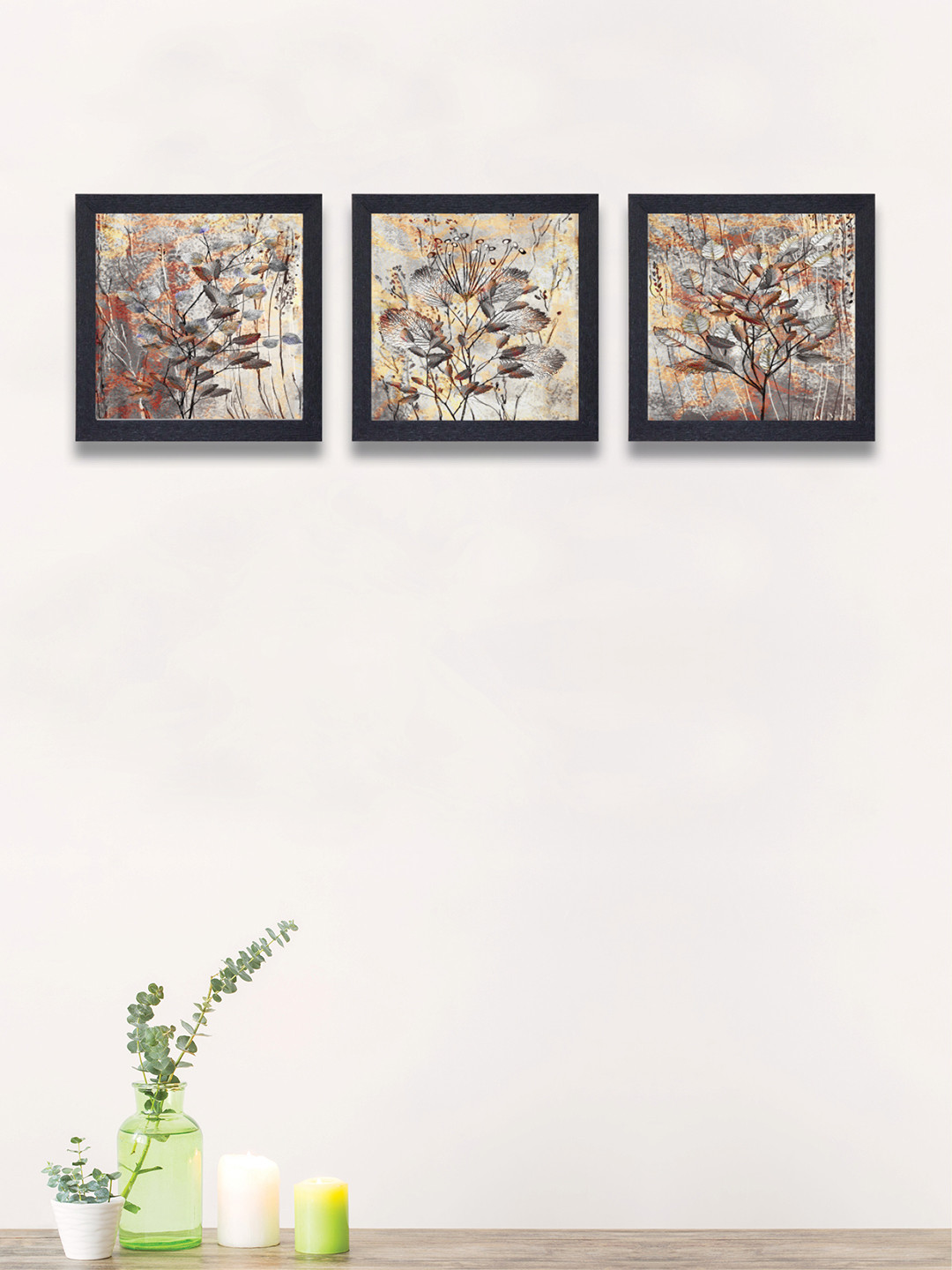 

nest ART Set of 3 Grey Abstract Synthetic Wood Wall Art