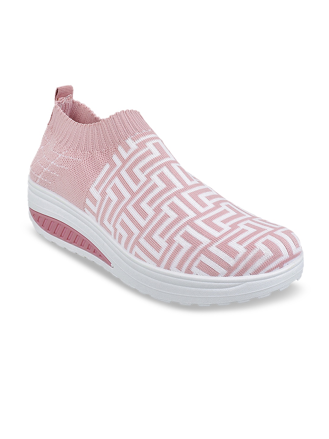 

WALKWAY by Metro Women Pink & White Printed Slip-On Sneakers