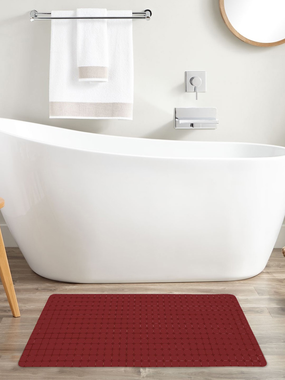 

Story@home Maroon Solid PVC Anti-Skid Shower Mat