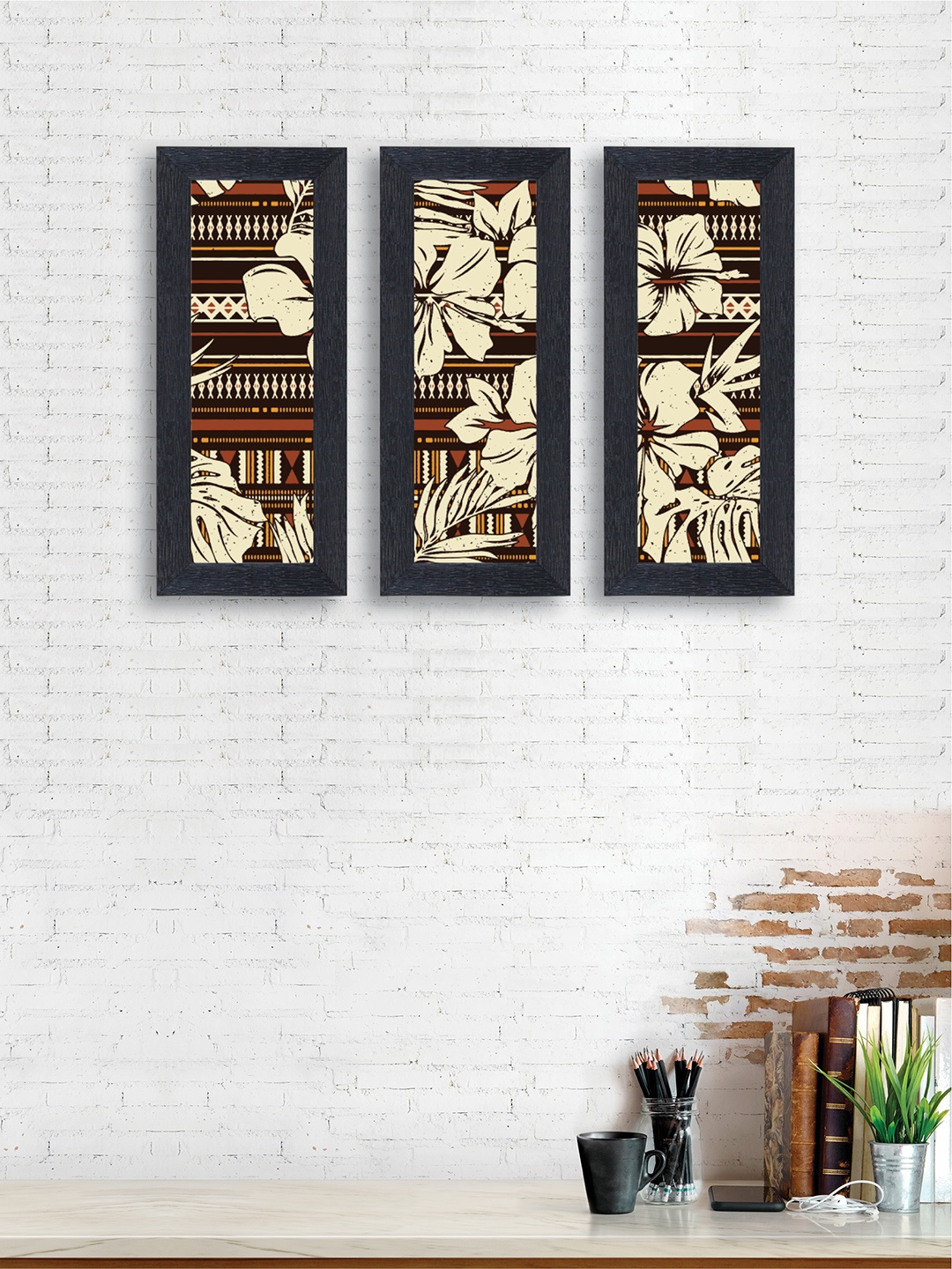 

nest ART Set of 3 Brown & Beige Abstract Wall Art