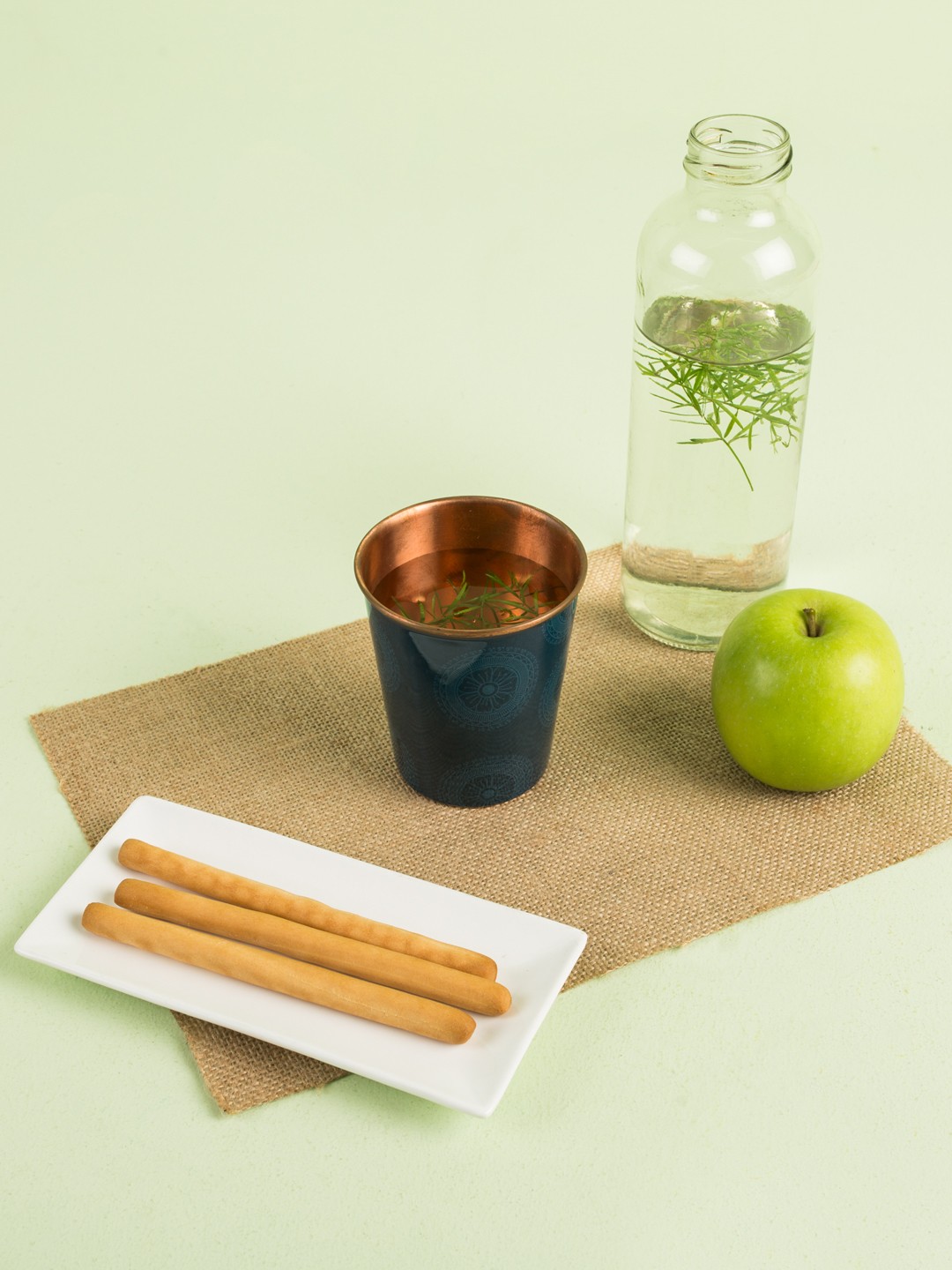 

Chumbak Blue Hand-Painted Panthera Copper Tumbler