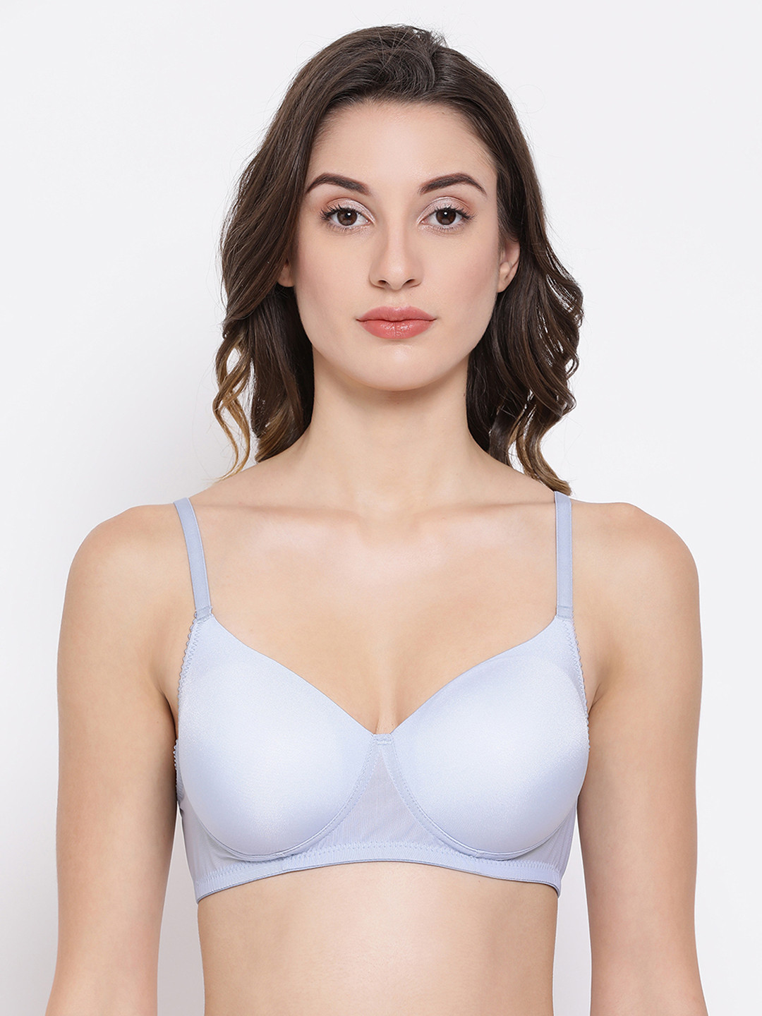 

Clovia Blue Solid Non-Wired Lightly Padded T-shirt Bra BR1866P0332B