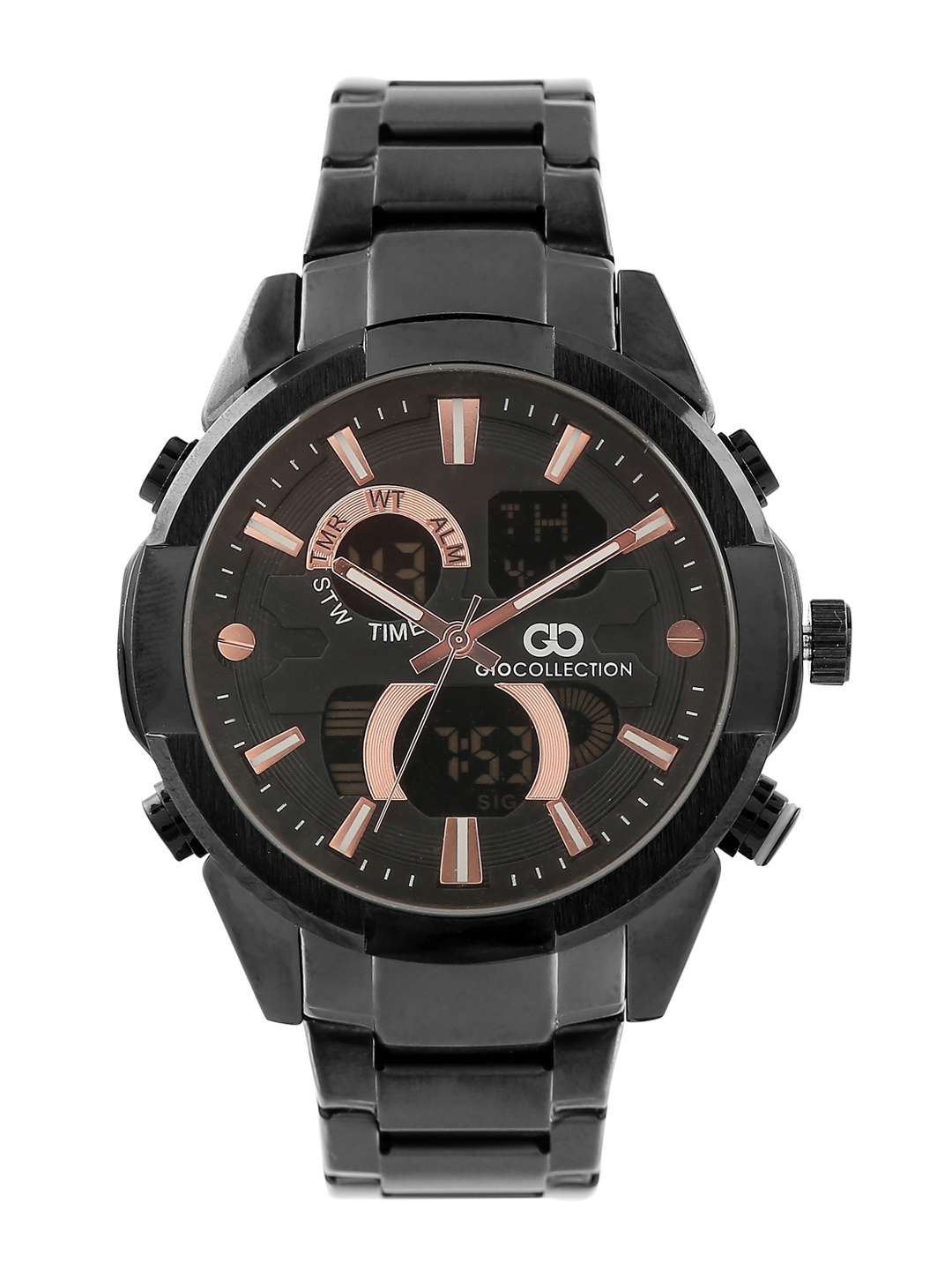 

GIO COLLECTION Men Black Analogue and Digital Watch G3009-44