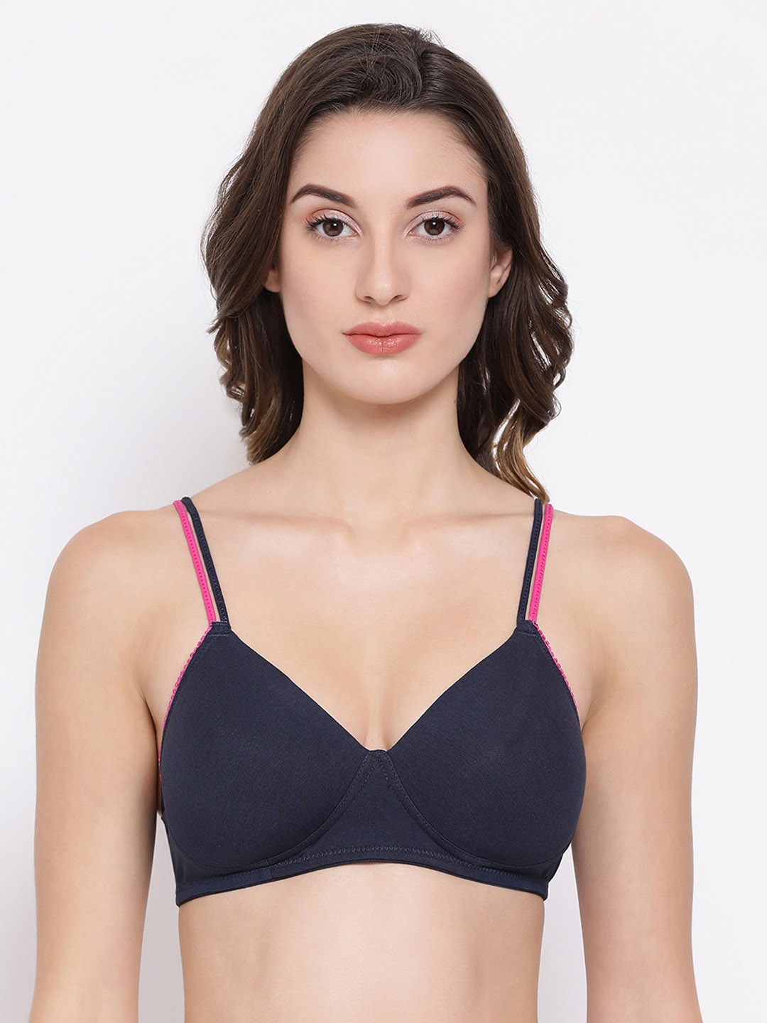 

Clovia Blue Solid Non-Wired Lightly Padded T-shirt Bra BR1737G0832B