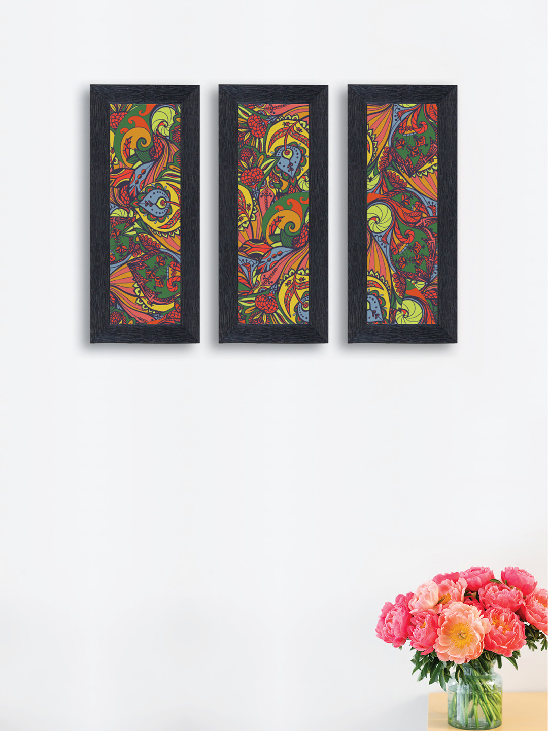 

nest ART Set of 3 Multicoloured Abstract Synthetic Wood Wall Art, Multi