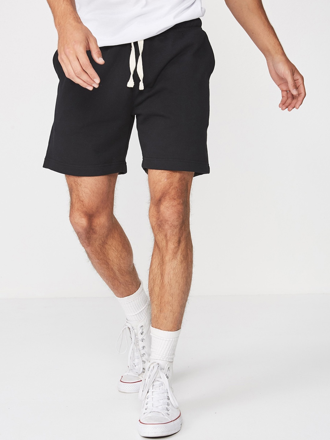 

COTTON ON Men Black Solid Slim Fit Regular Shorts
