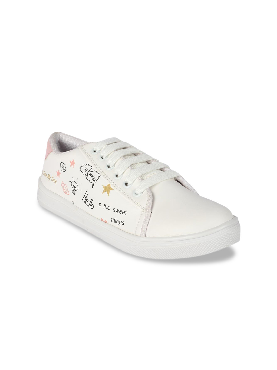 

ZAPATOZ Women White Printed Sneakers
