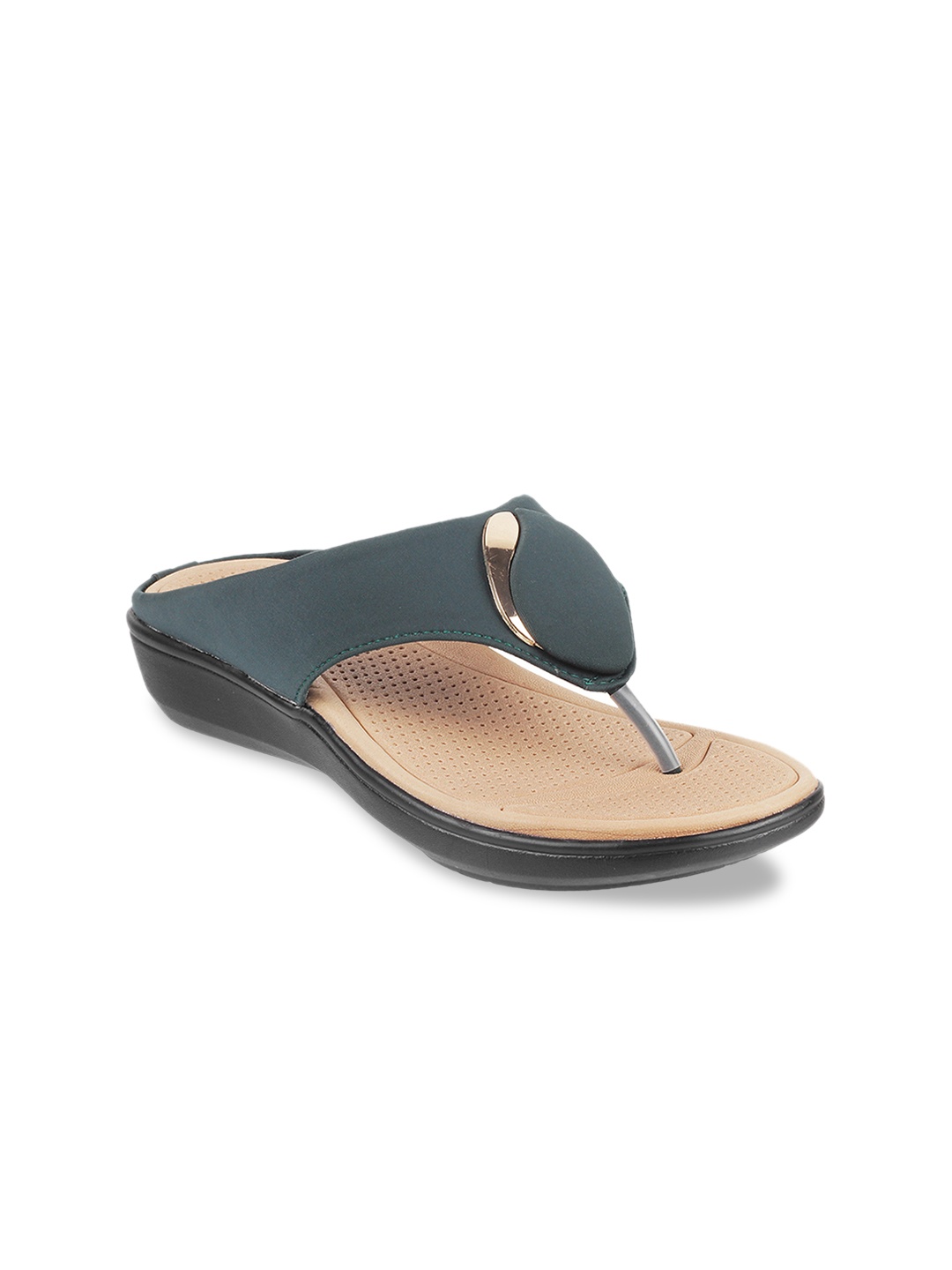 

WALKWAY by Metro Women Green Solid Open Toe Flats