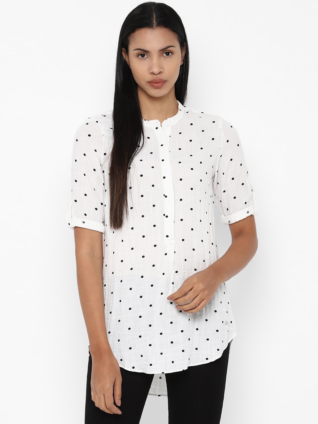 

Allen Solly Woman White & Black Printed Tunic