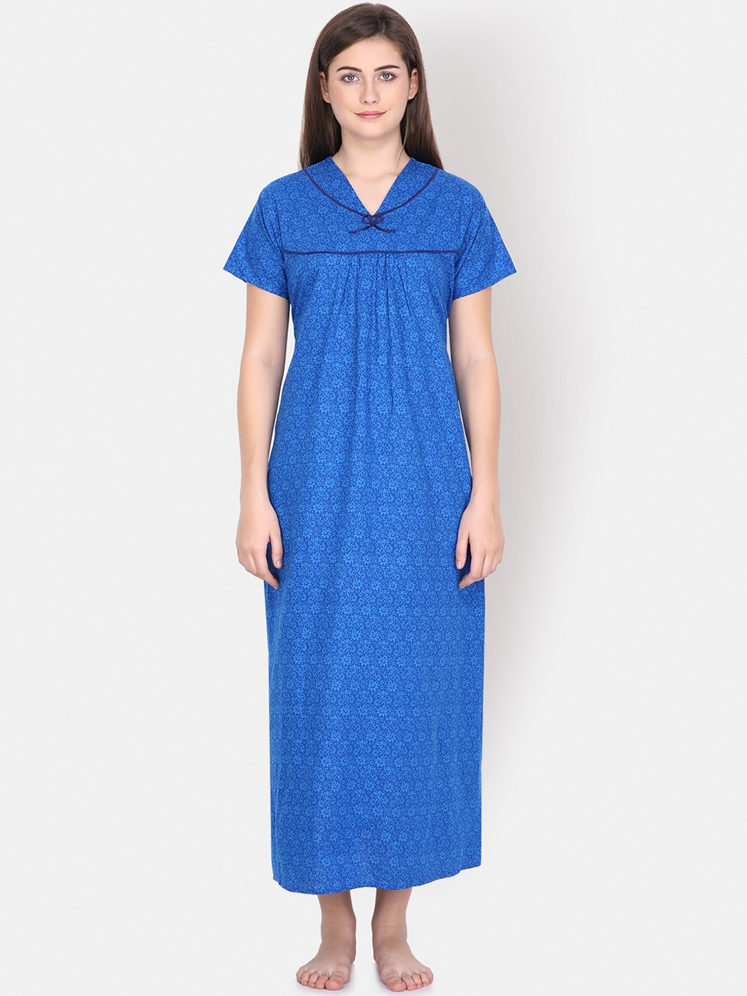 

Klamotten Blue & Black Printed Nightdress