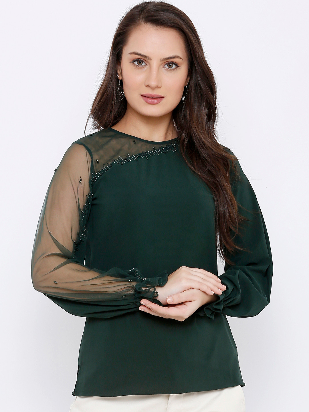 

Soie Women Green Solid Top