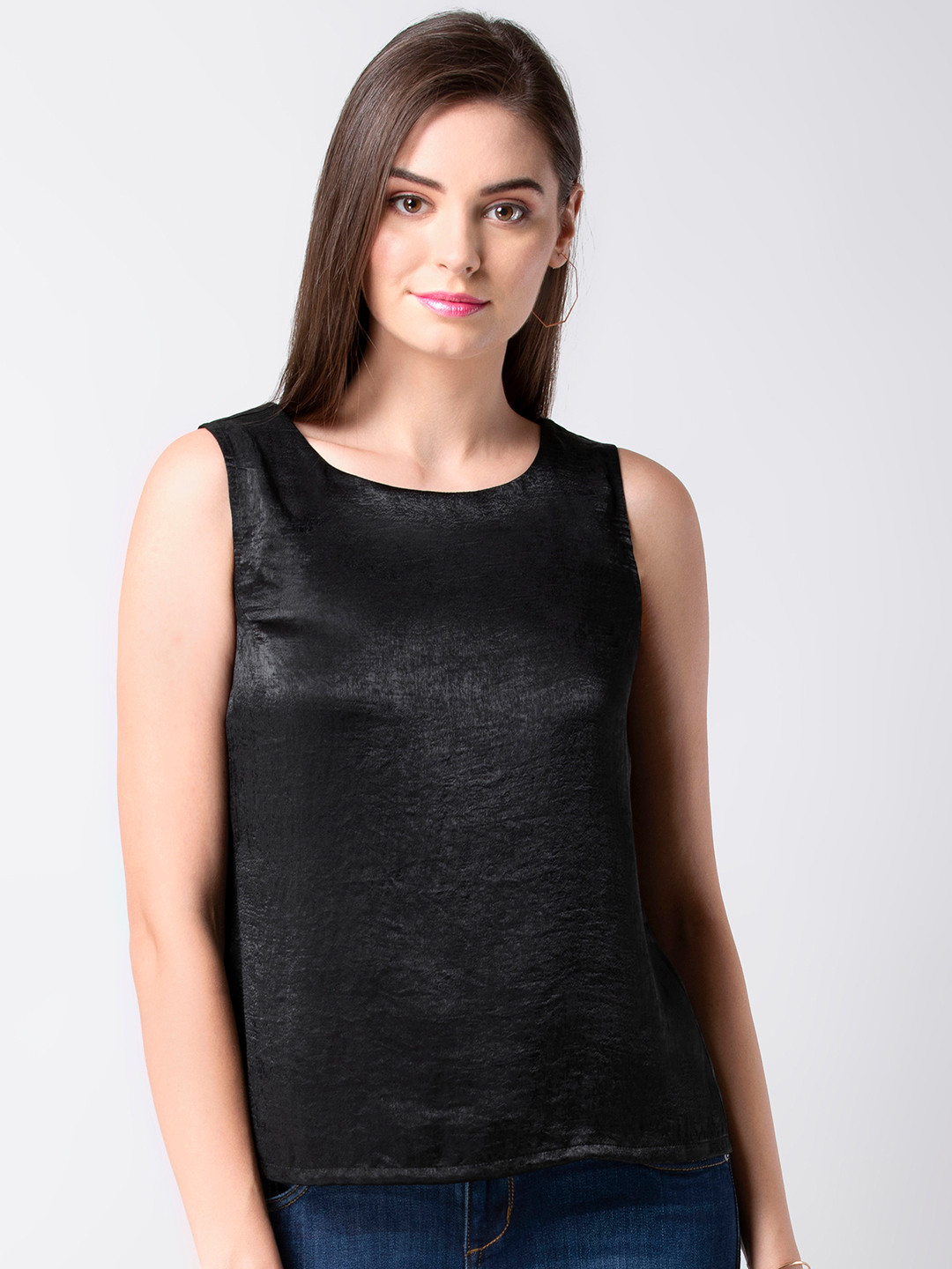 

FabAlley Women Black Solid Top