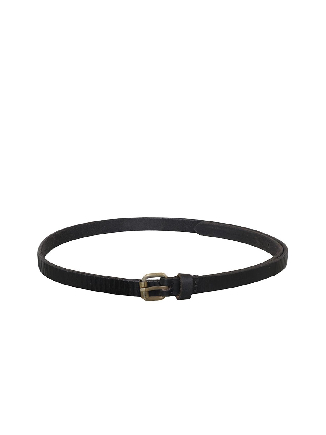 

Aditi Wasan Women Black Textured Genuine Leather Belt