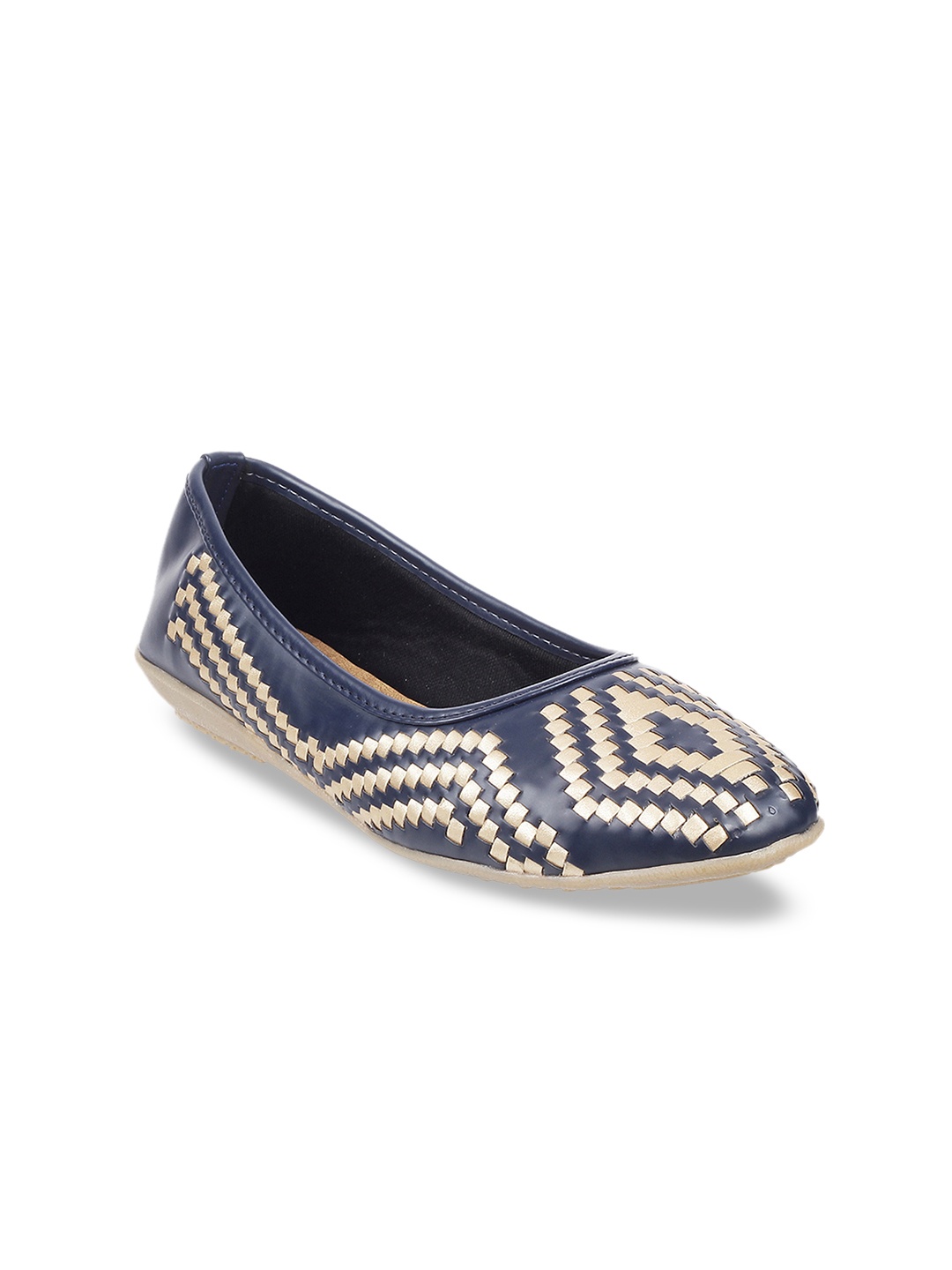 

WALKWAY by Metro Women Blue & Beige Textured Ballerinas