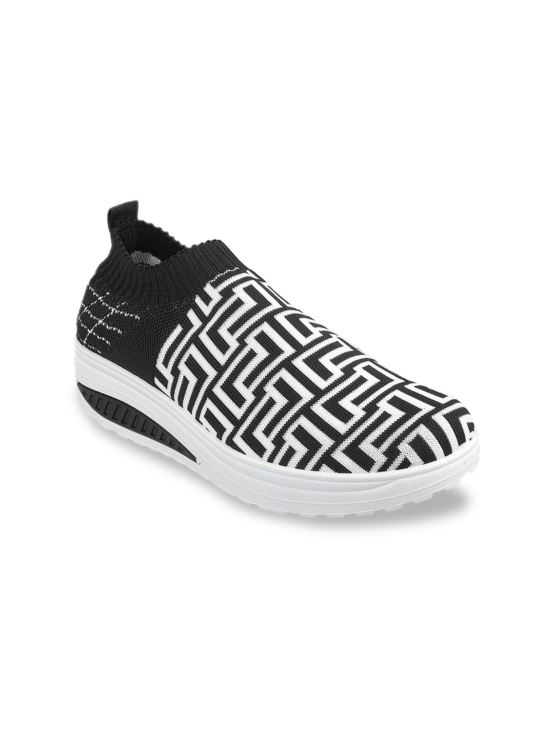 

WALKWAY by Metro Women Black & White Printed Slip-On Sneakers