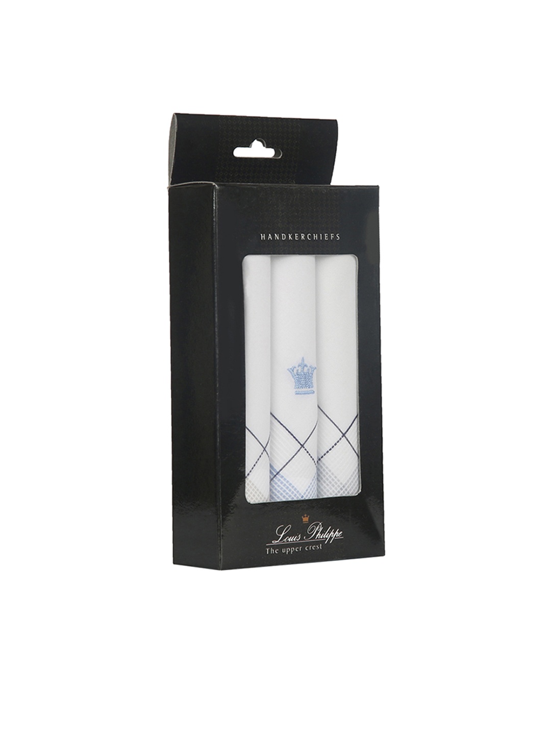 

Louis Philippe Men Pack of 3 White Solid Handkerchiefs