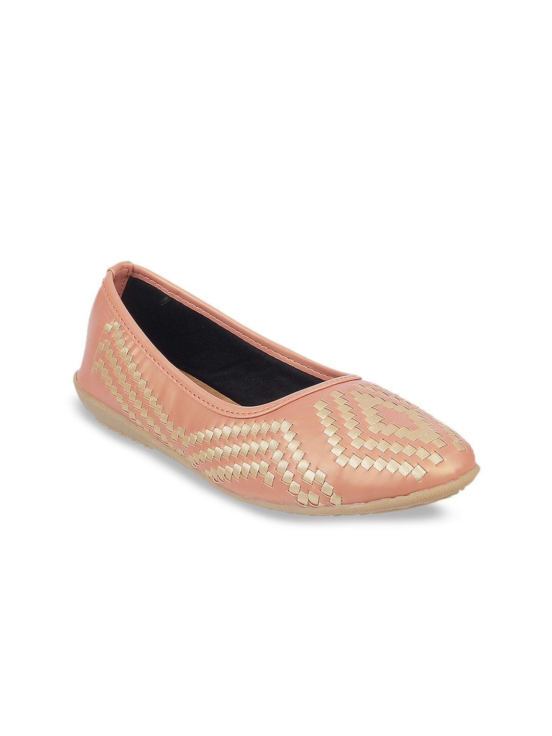 

WALKWAY by Metro Women Peach-Coloured Woven Design Ballerinas