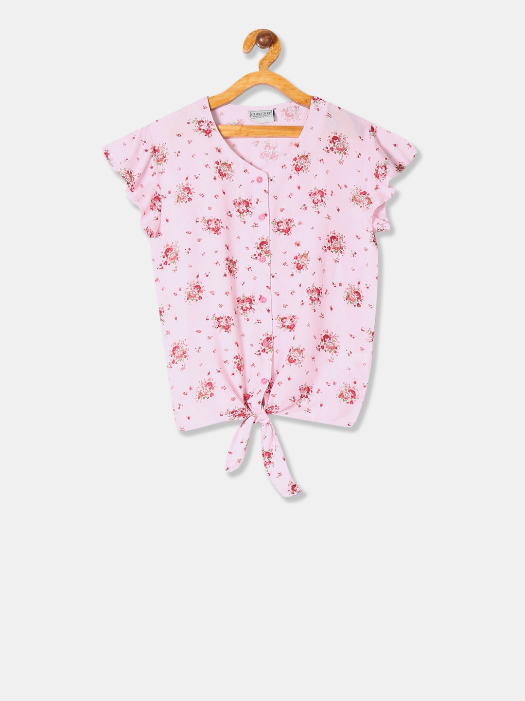 

Cherokee Girls Pink Printed Top