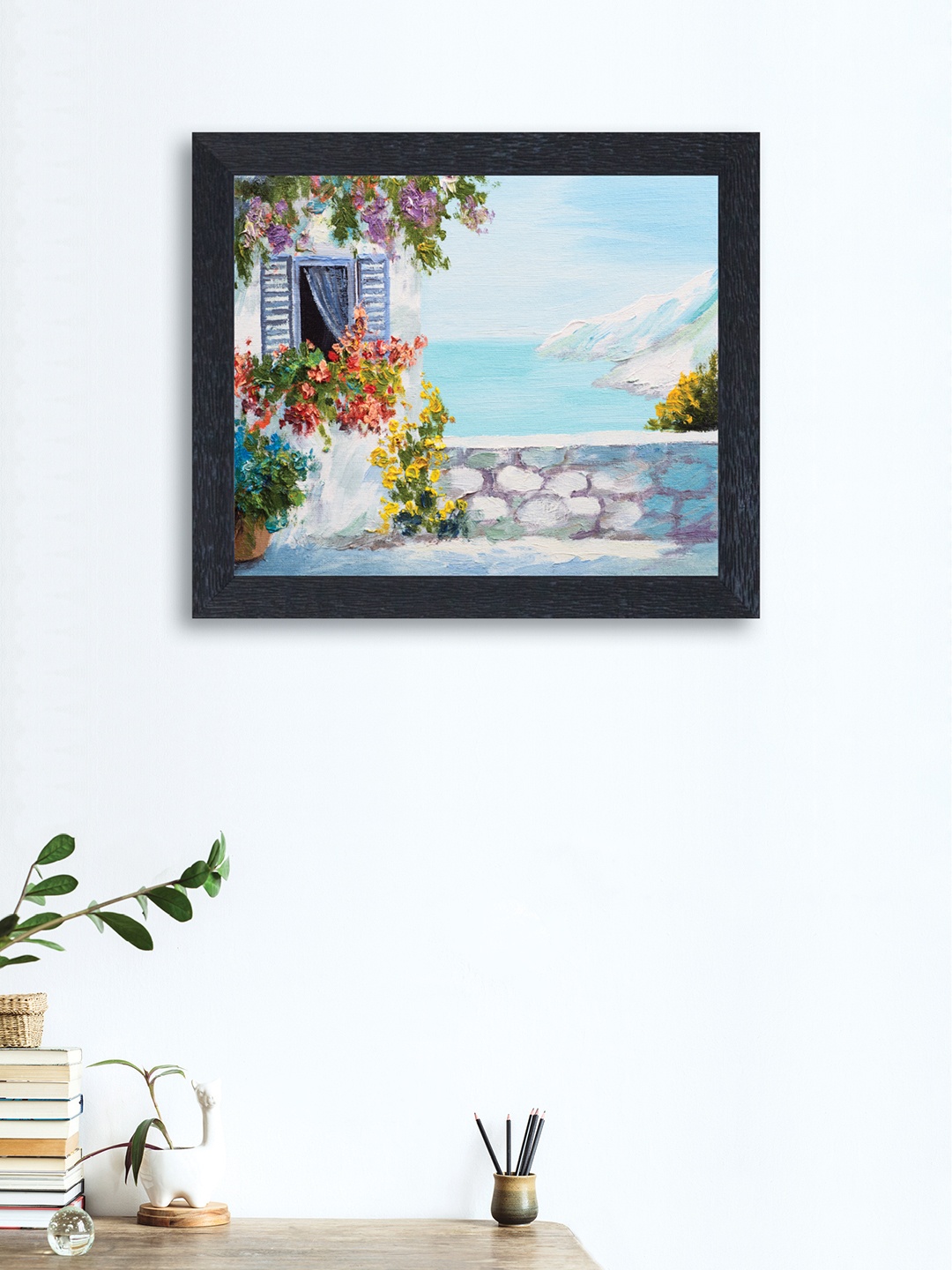 

nest ART Blue and White Abstract Framed Wood Wall Art