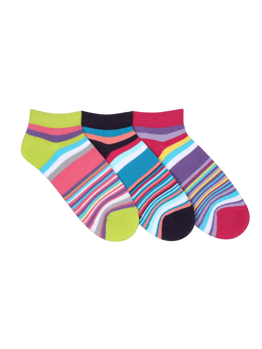 Supersox Women Pack of 3 Multicoloured Ankle-Length Socks, Multi