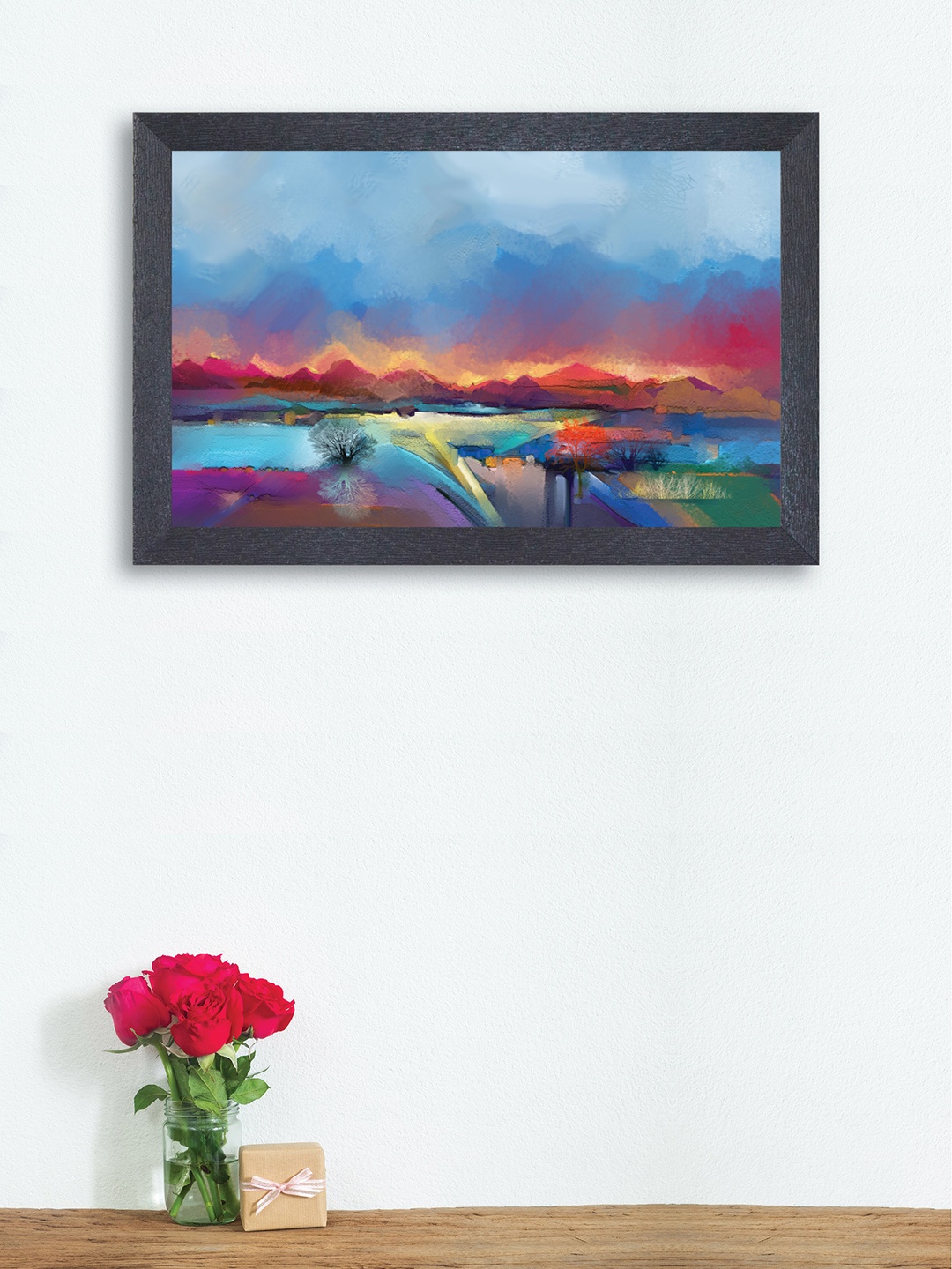 

nest ART Red and Blue Abstract Framed Wood Wall Art