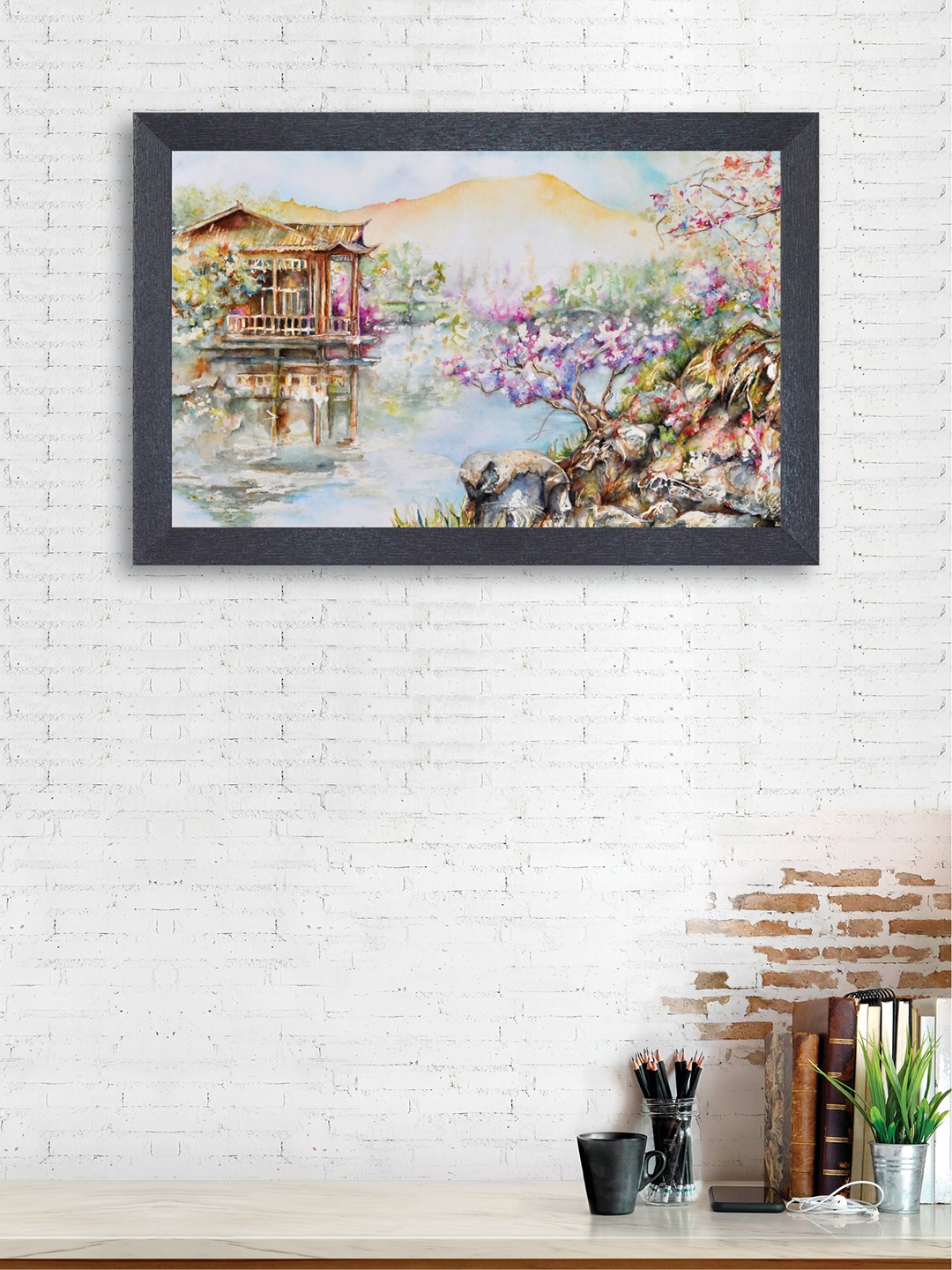 

nest ART Blue & Brown Landscape Framed Painting